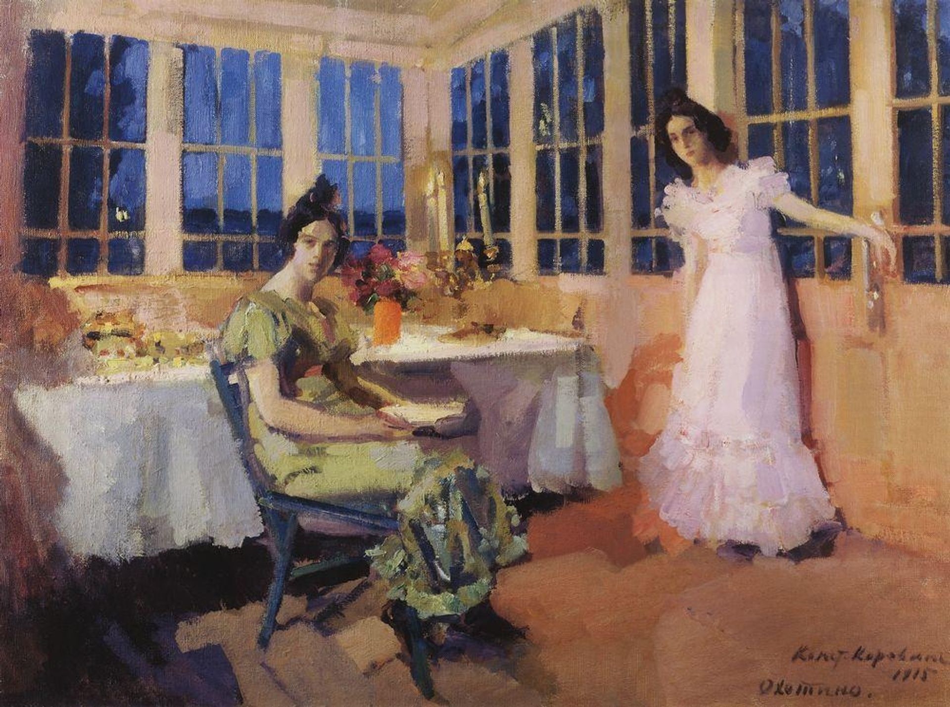 Terrace by Konstantin Alexeevich Korovin