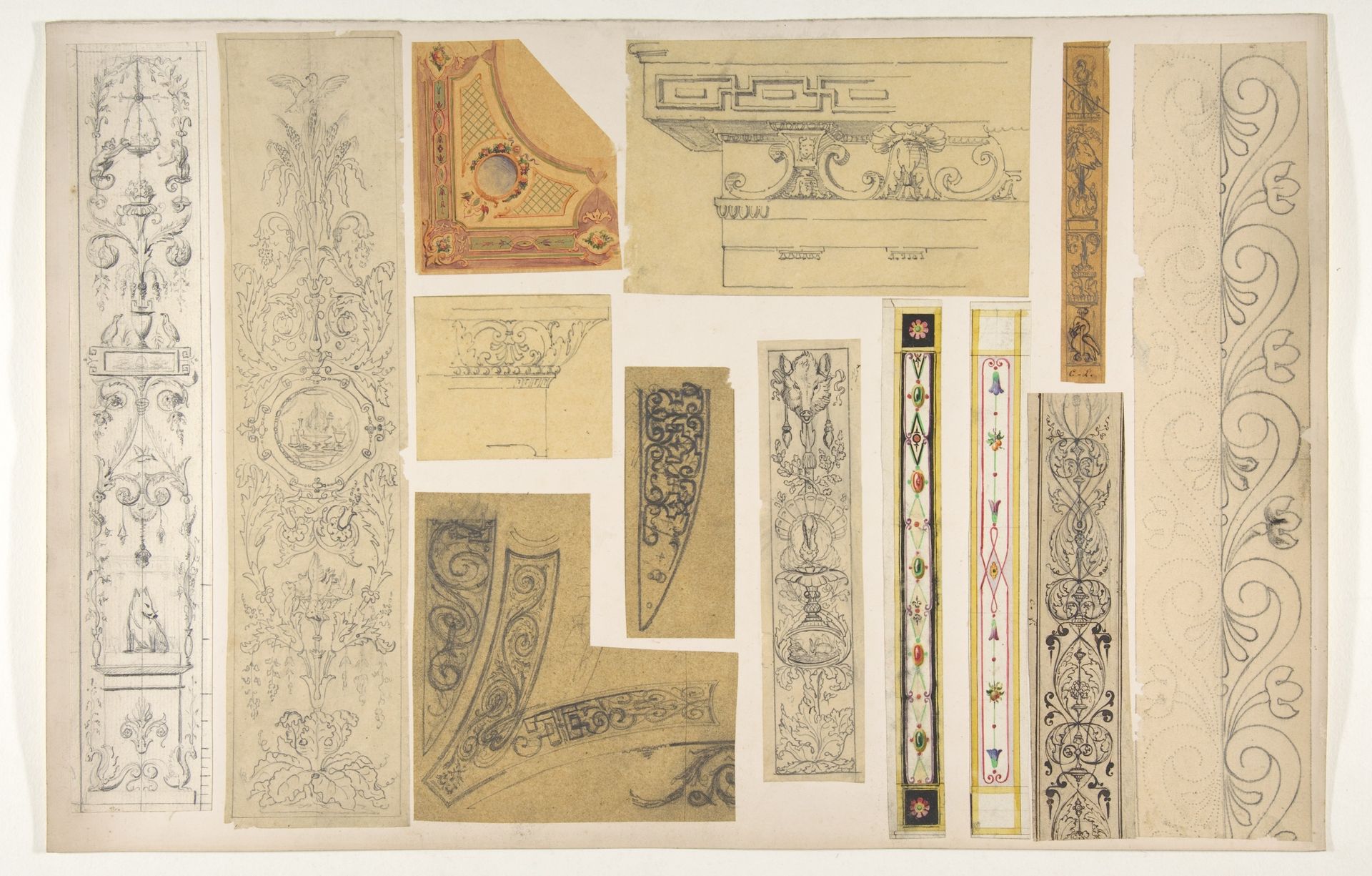 Thirteen designs for the painted decoration of interiors by Jules-Edmond-Charles Lachaise