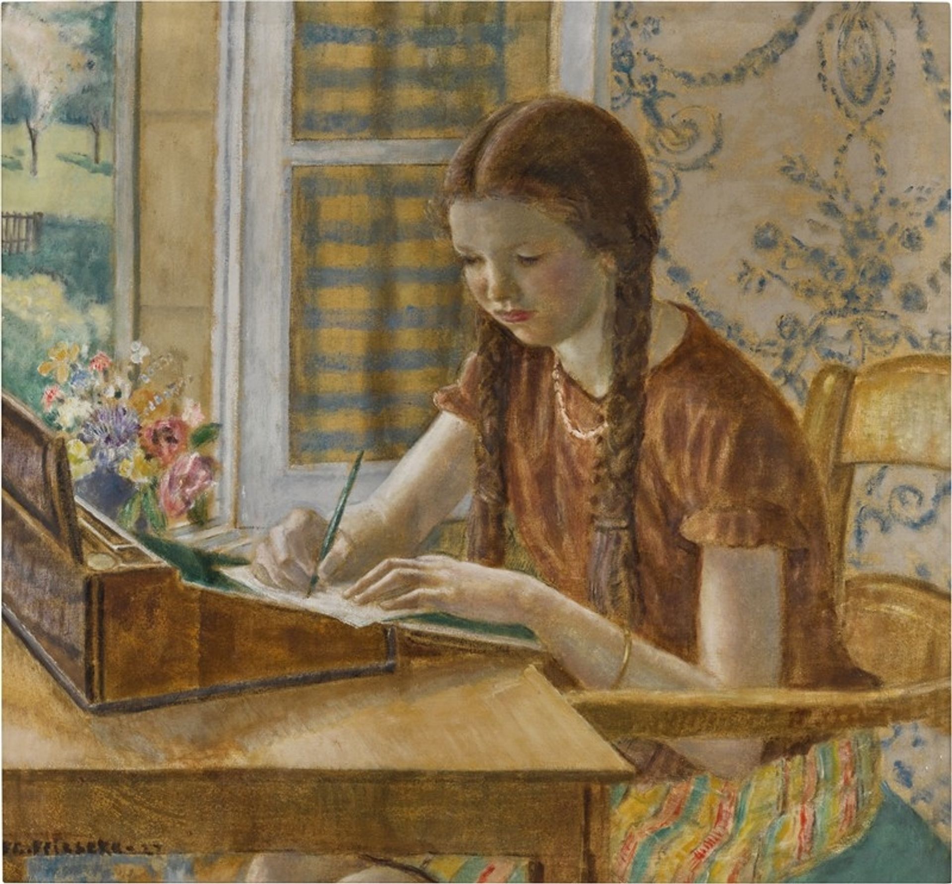 Girl at Writing Desk by Frederick Carl Frieseke