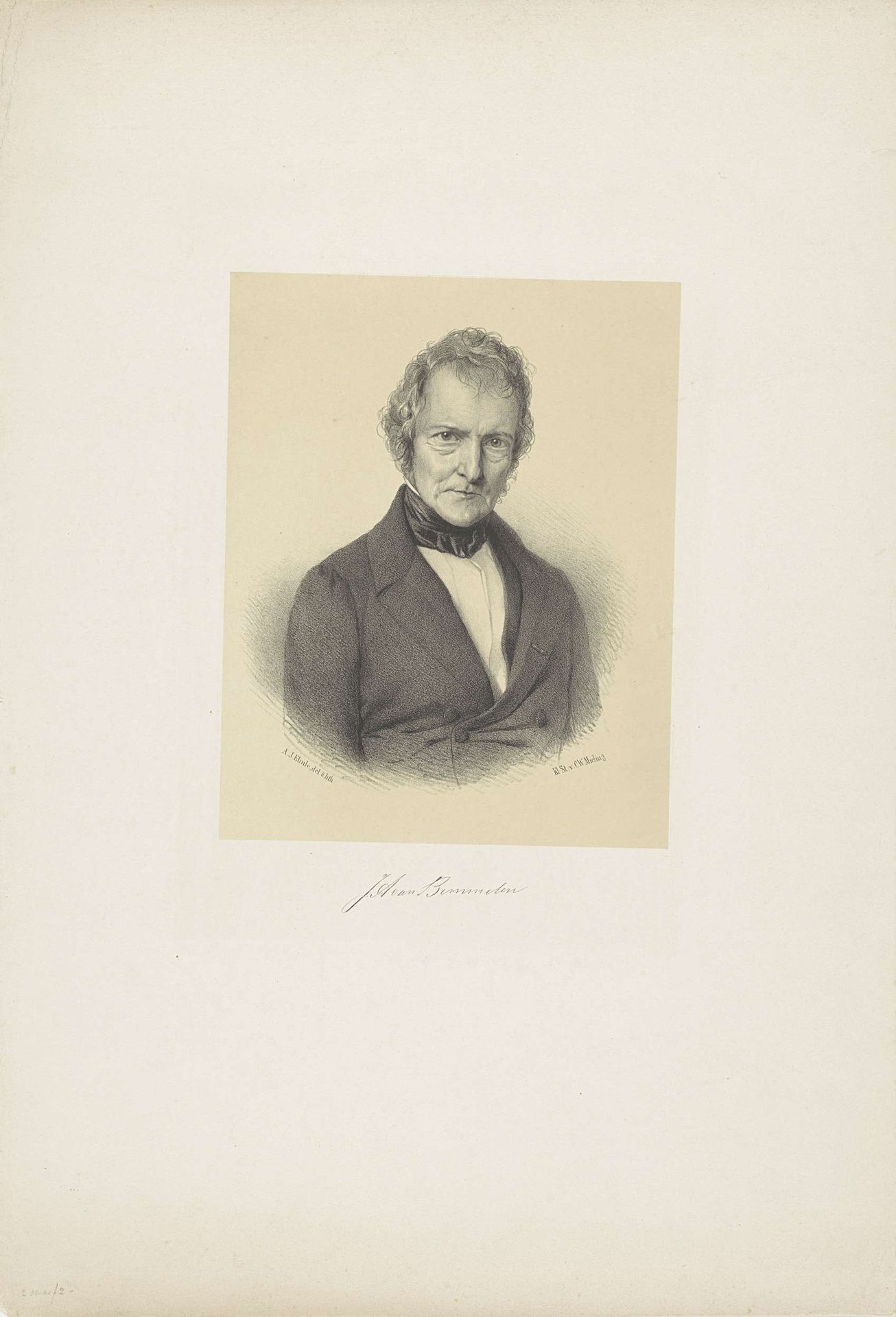 Portret van J.A. van Bemmelen by Adrianus Johannes Ehnle
