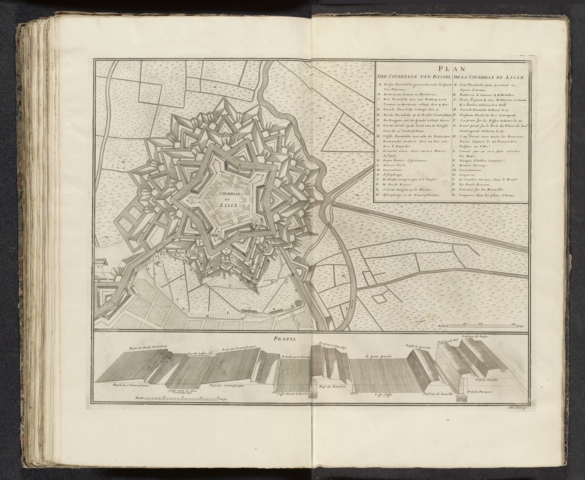 Plattegrond van de citadel van Lille, 1708 by Anonymous