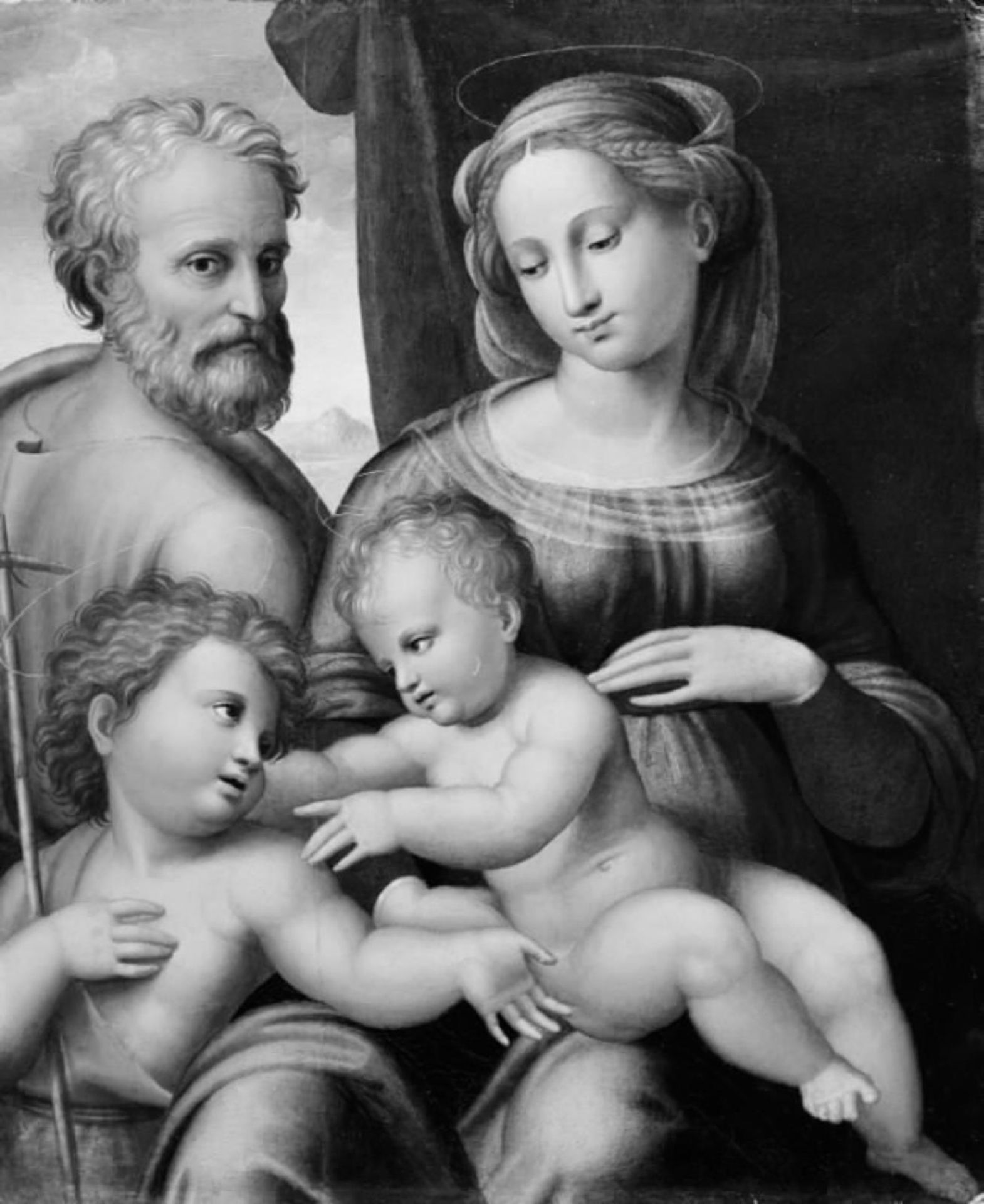 The Holy Family and St John by Anonymous