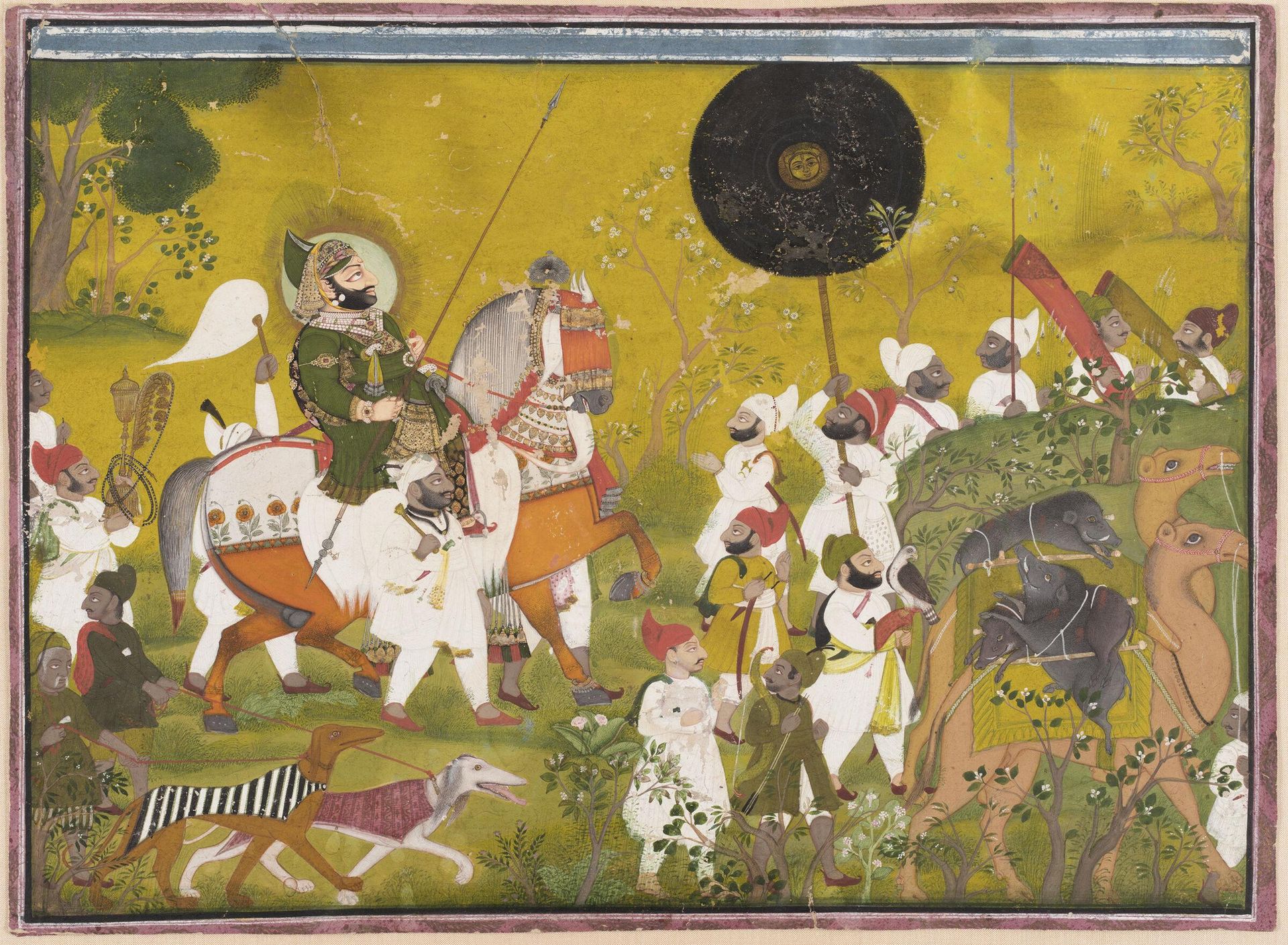 Maharana Bhim Singh of Mewar Returns from a Boar Hunt by Attributed to Chokha