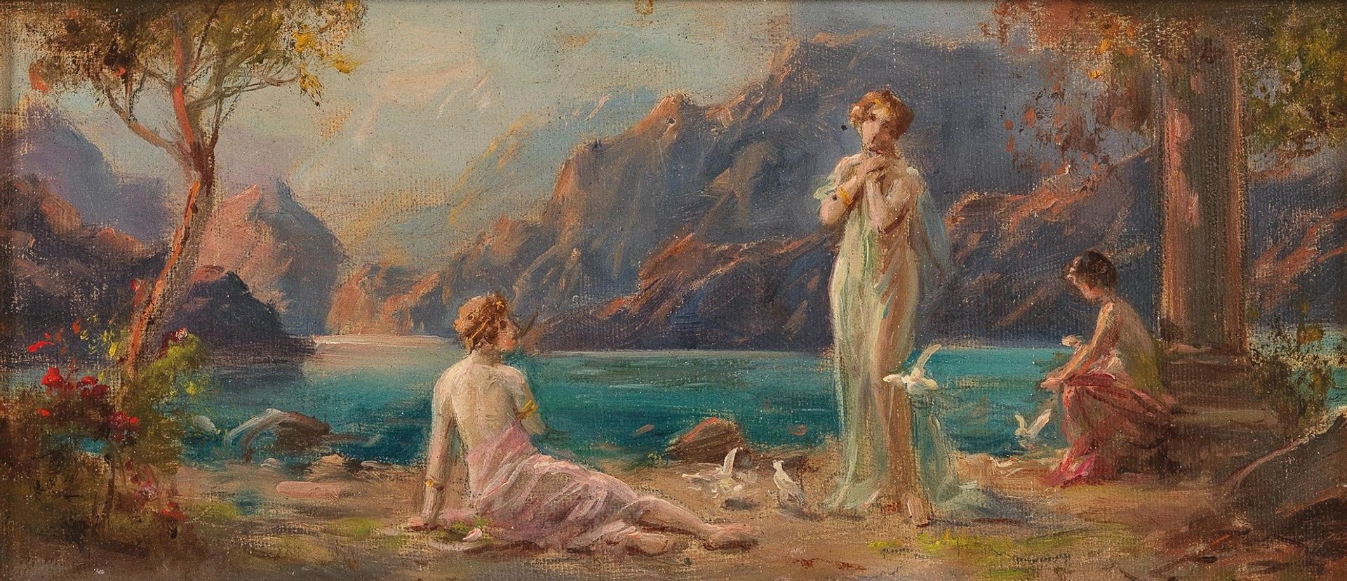Women on the Lakeside by Hans Zatzka