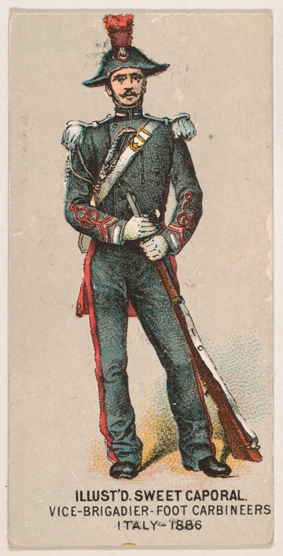 Vice-Brigadier, Foot Carbineers, Italy, 1886, from the Military Series (N224) issued by Kinney Tobacco Company to promote Sweet Caporal Cigarettes by Kinney Brothers Tobacco Company