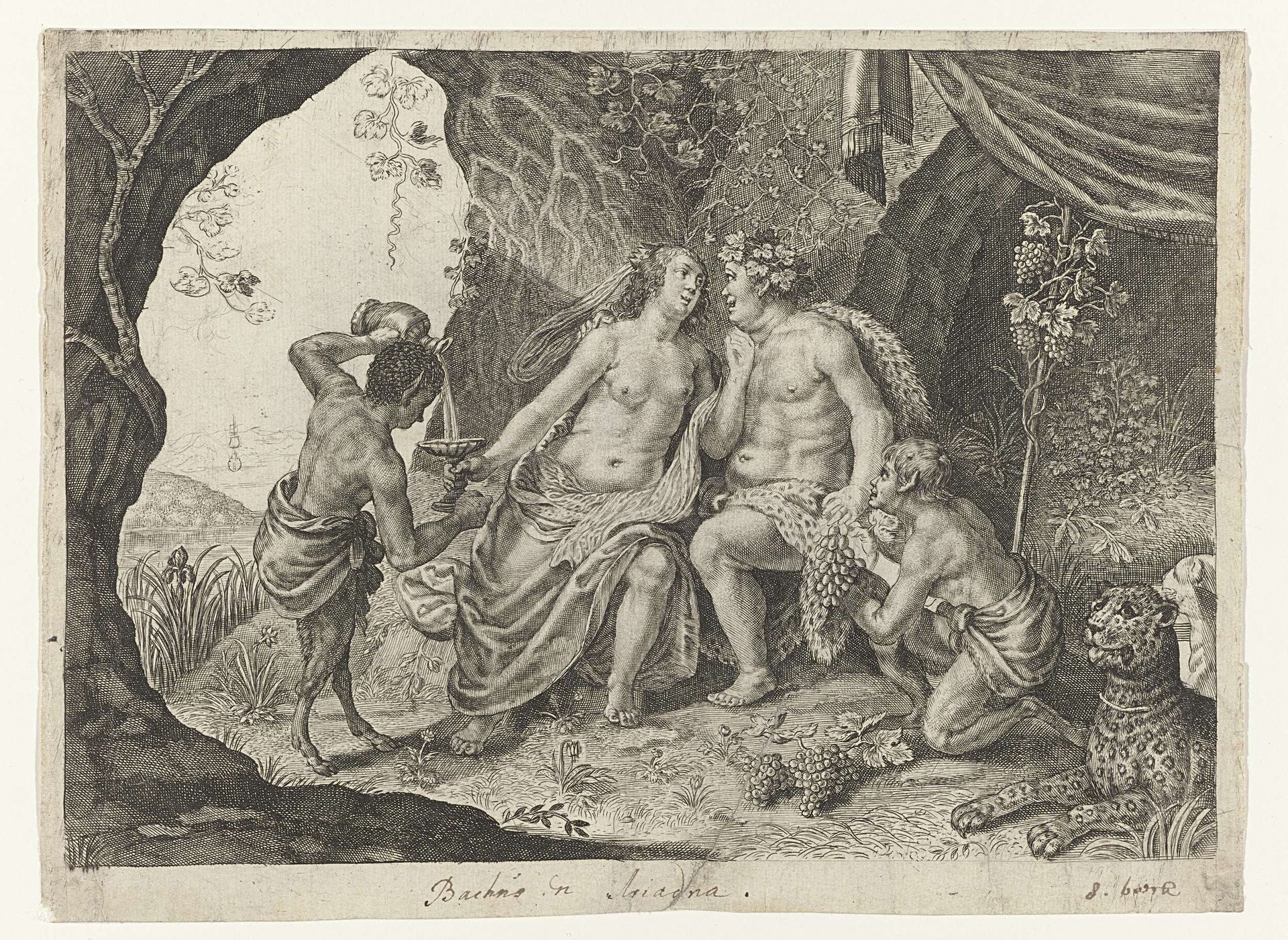 Huwelijk van Bacchus en Ariadne by Magdalena van de Passe