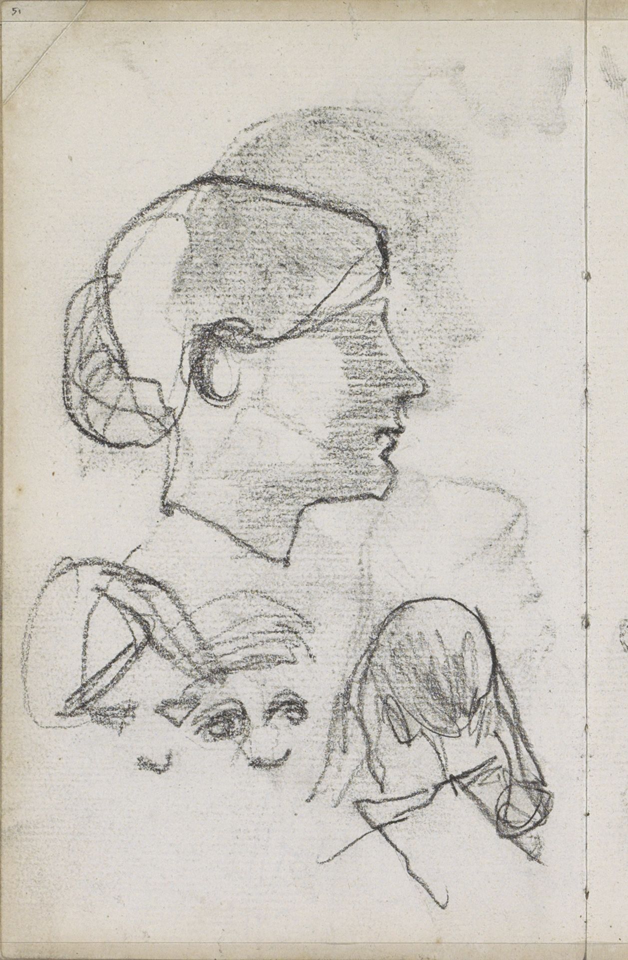 Studieblad met vrouwenhoofden by George Hendrik Breitner