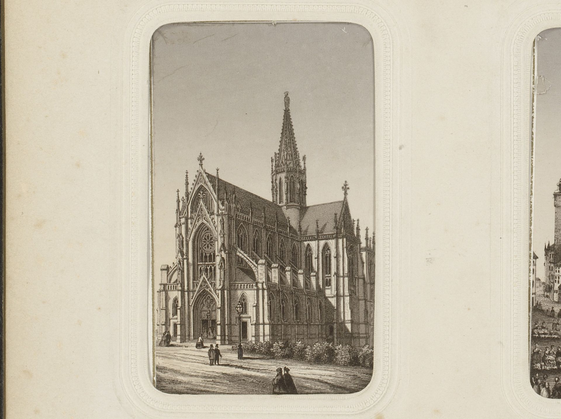 Fotoreproductie van een prent van de Alte Marienkirche te Aken by Jm. v. Ph. Frey
