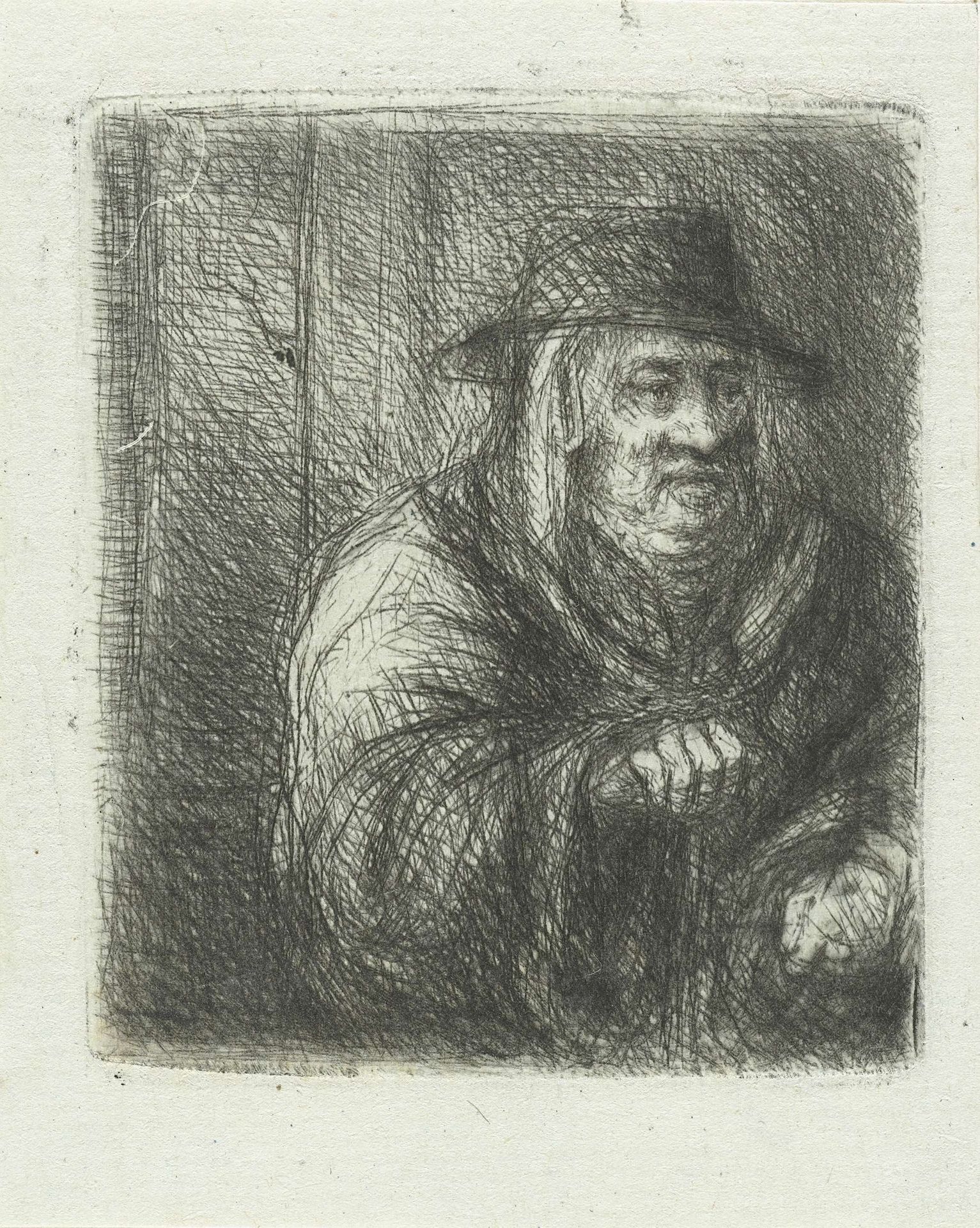 Oude man met mantel en hoed by Jan Chalon