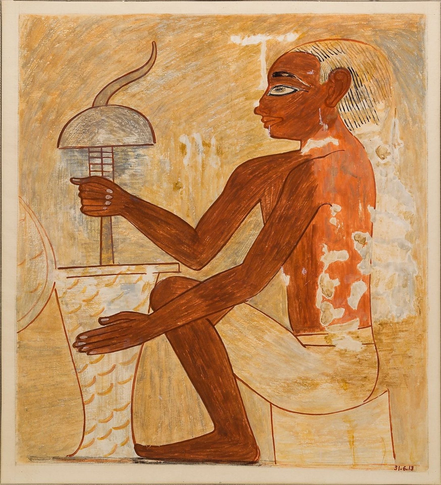 Drilling a Stone Vase, Tomb of Rekhmire by Ancient Egypt