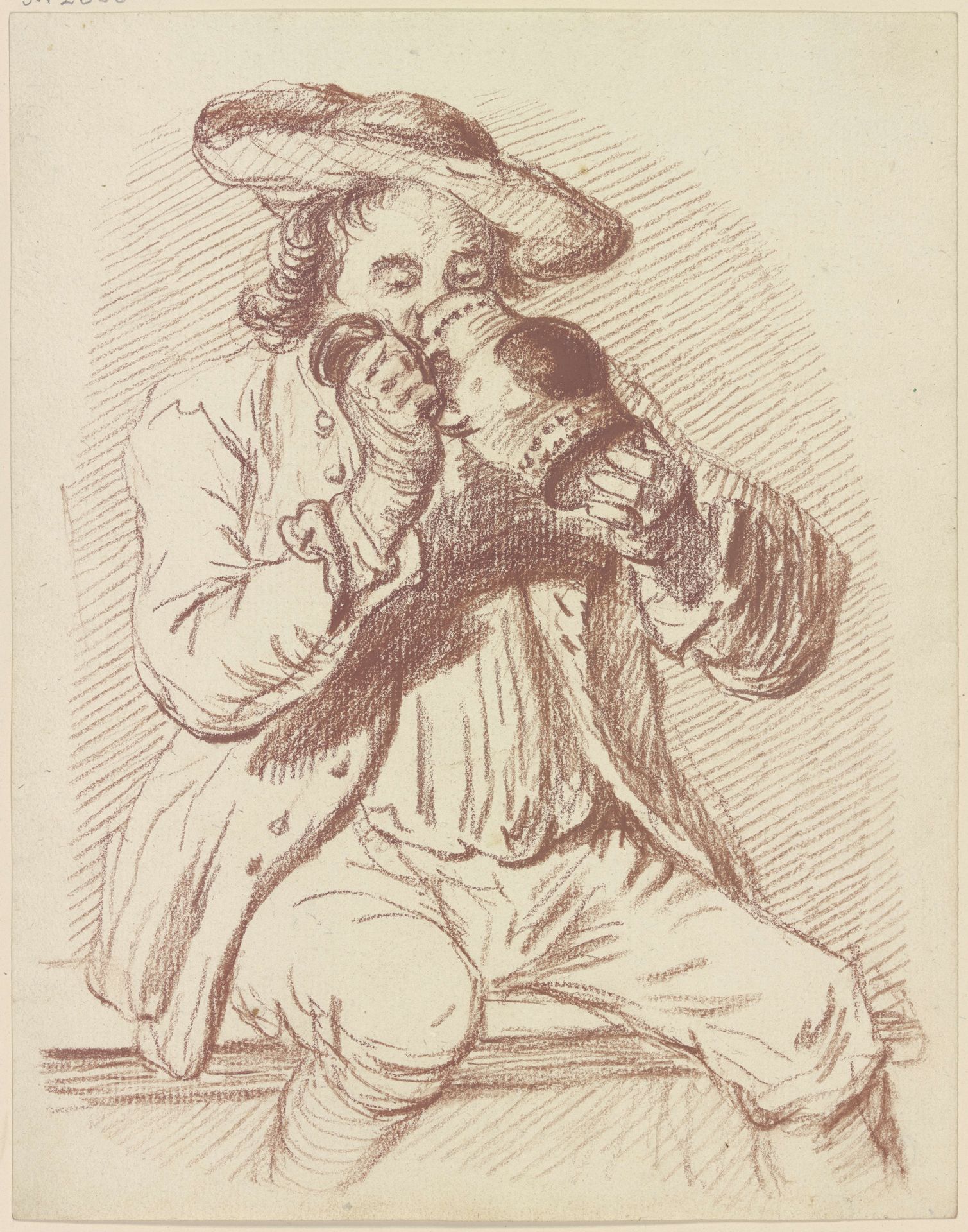 Sitzender Mann, aus einem Krug trinkend by Friedrich Wilhelm Hirt