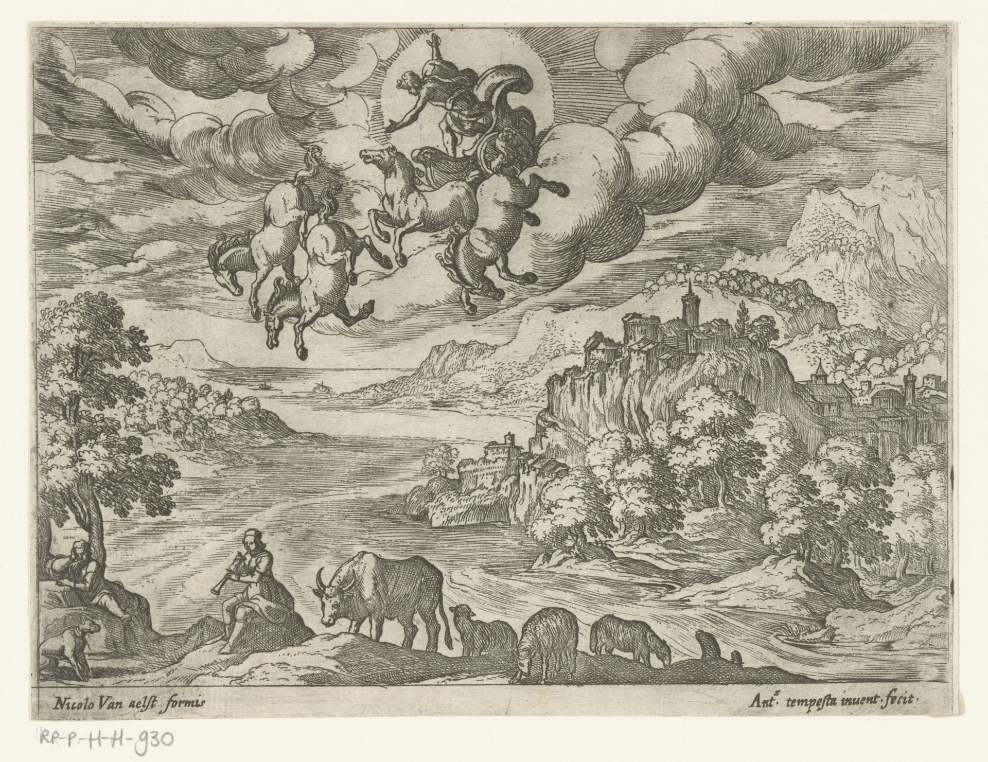 Landschap met de val van Phaëthon by Antonio Tempesta