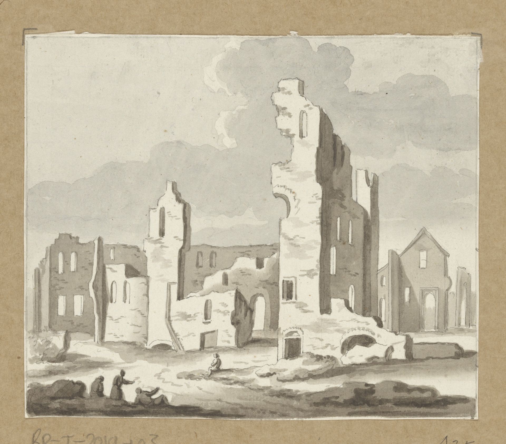 Gezicht op de ruïne van het kartuizerklooster bij Delft by Anonymous