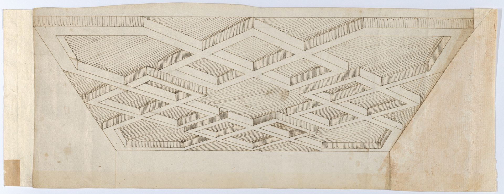 Three Design for Ornament & Architecture: Perspectival Rendering of a Ceiling; Two Sheets of Rocaille Designs by Anonymous