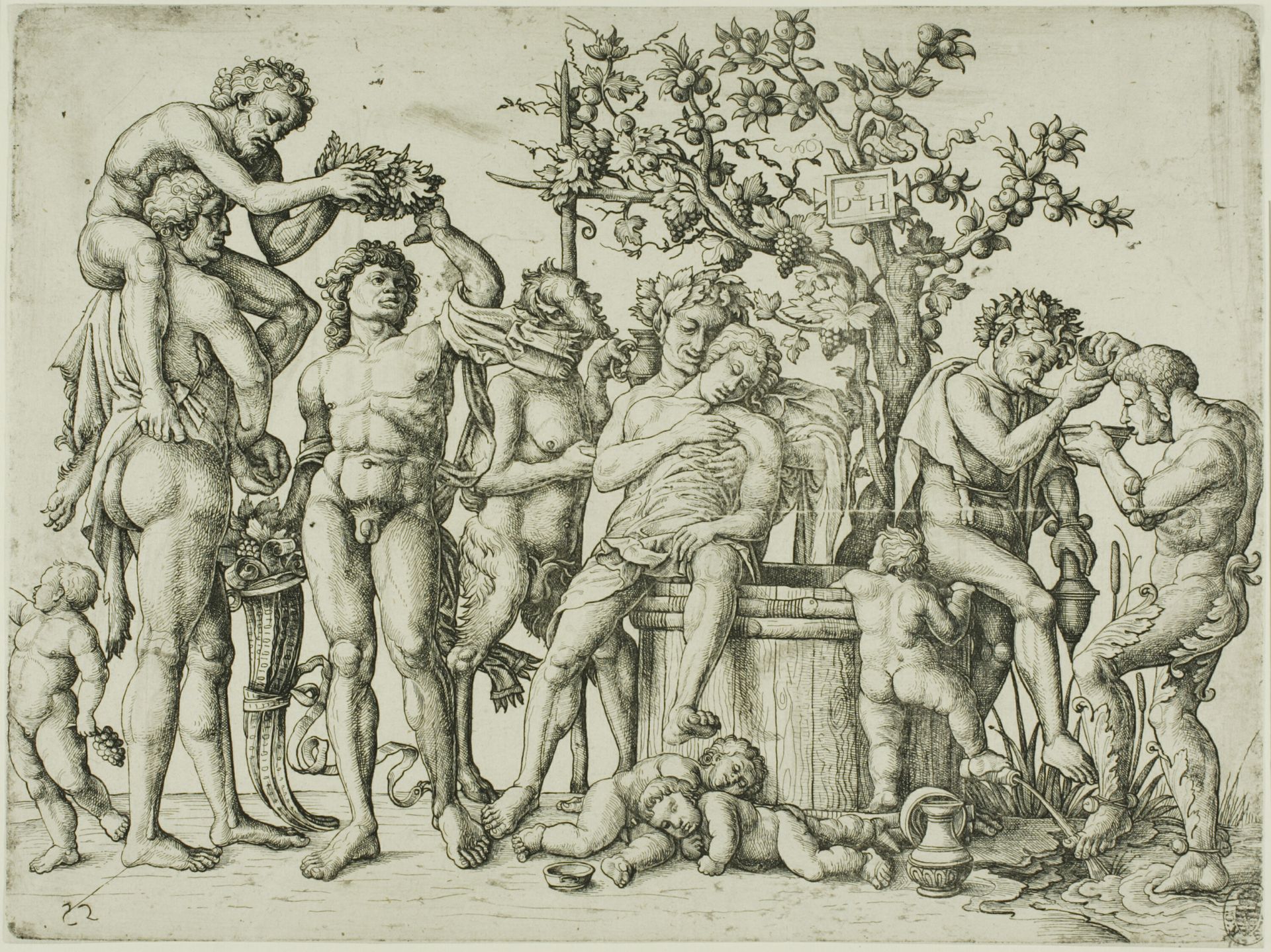 The Bacchanal with a Wine Vat by Daniel Hopfer
