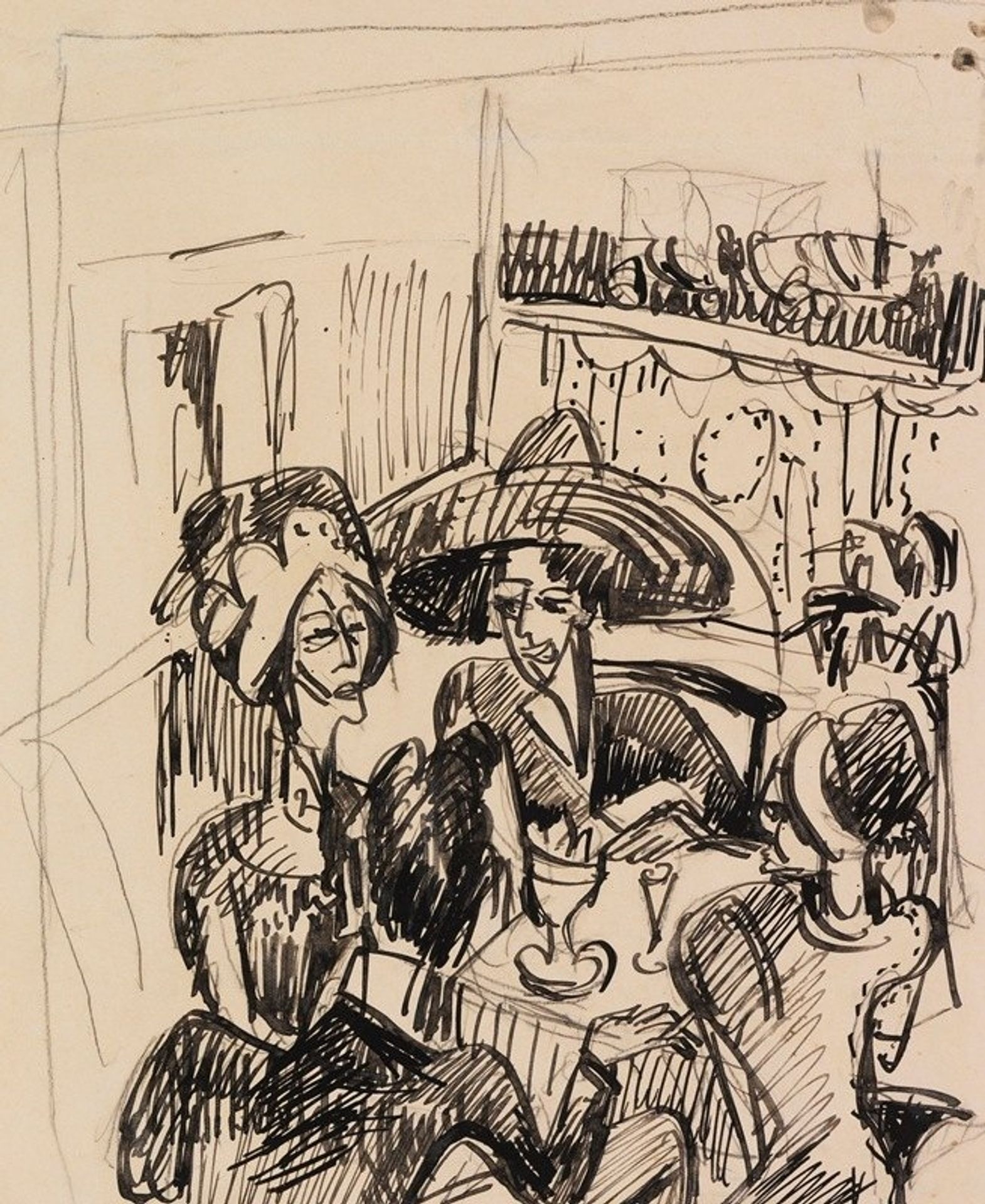 Unterhaltung im Café by Ernst Ludwig Kirchner