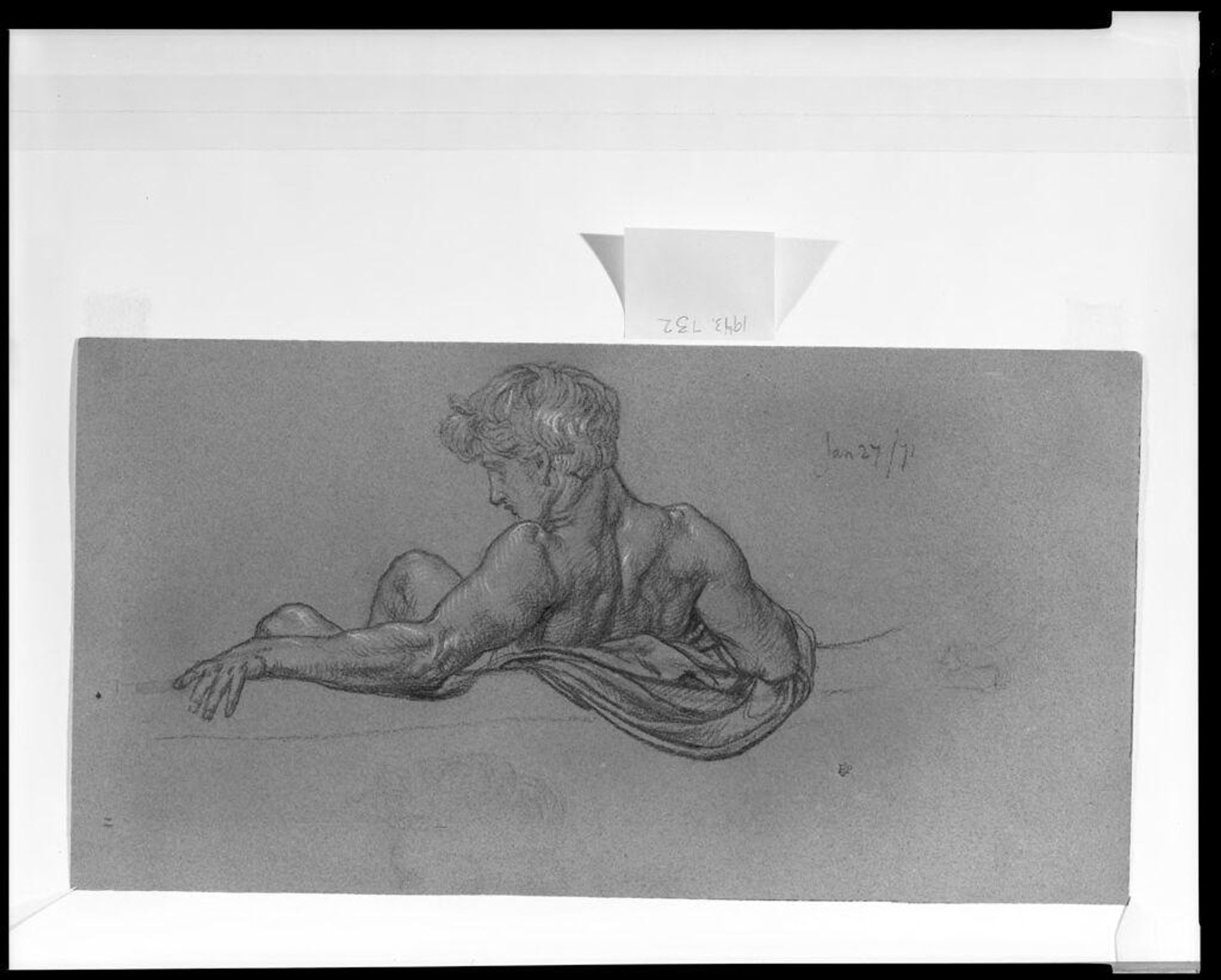 Seated Youth, Study for "Endymion" by Edward John Poynter