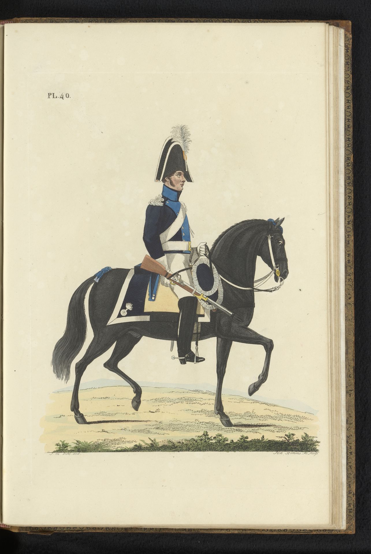Maréchaussée, te paard, in groote tenue by Joannes Bemme