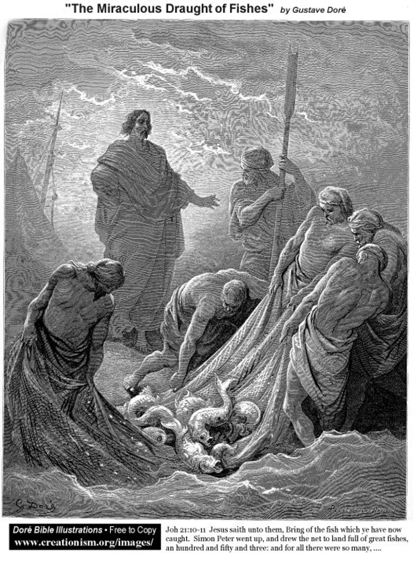 The Miraculous Draught Of Fishes by Gustave Dore