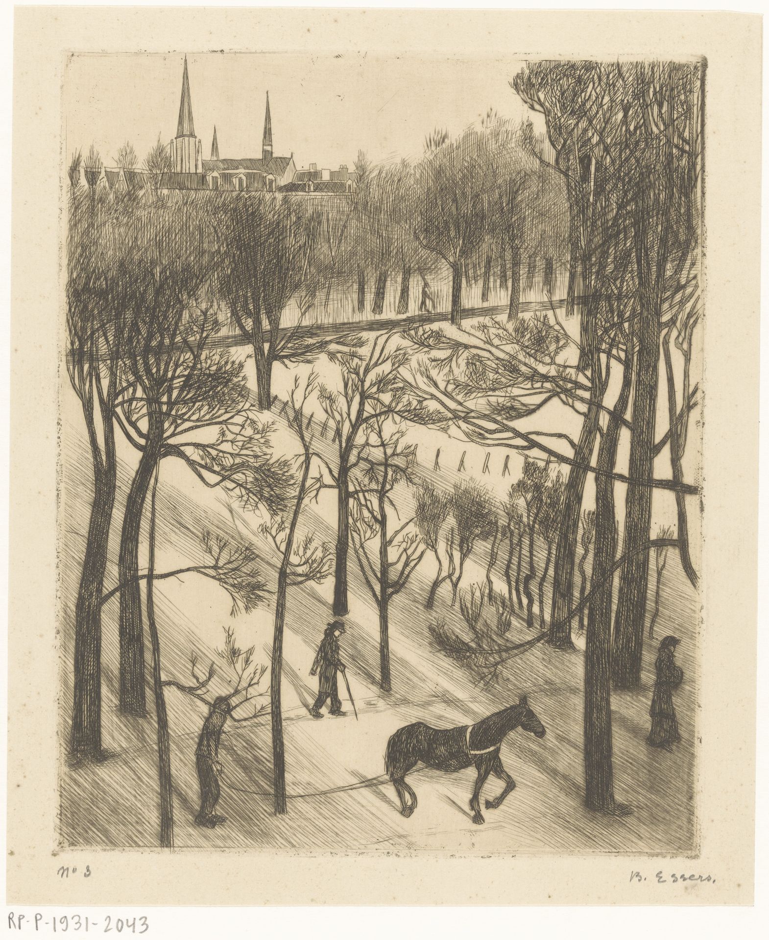 Vondelpark in de winter by Bernard Essers