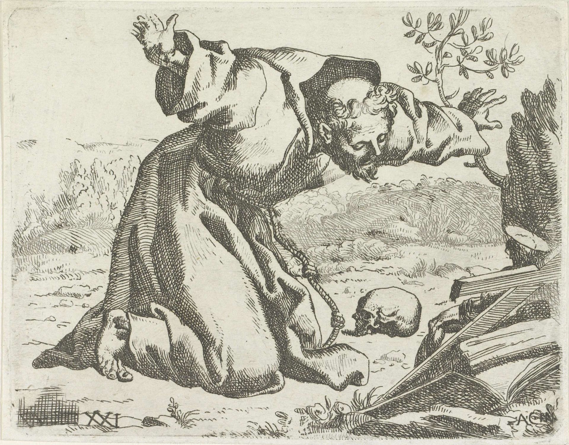H. Franciscus ontvangt de stigmata by Marcantonio Bellavia
