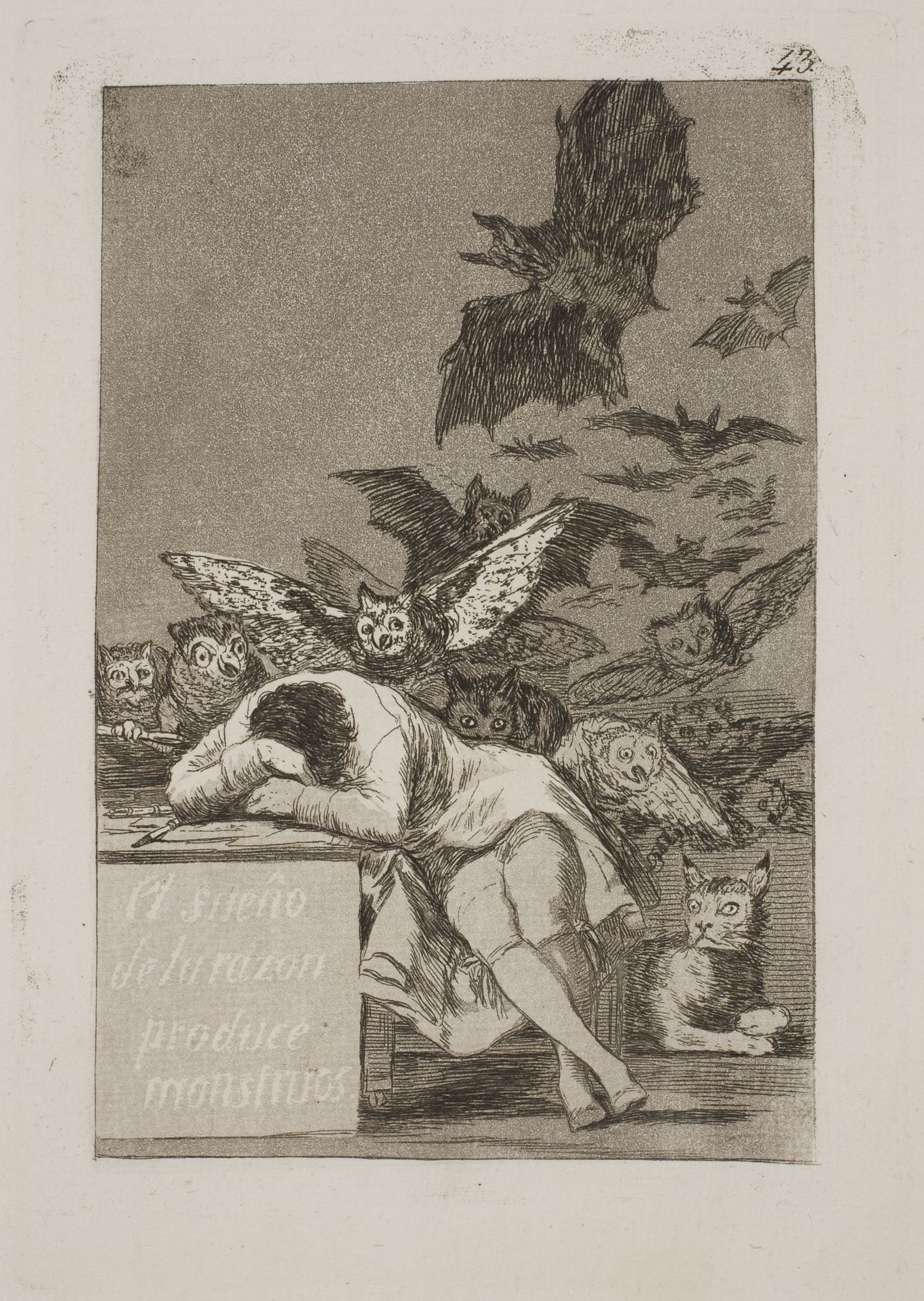 Fornuftens søvn fostrer uhyrer by Francisco de Goya