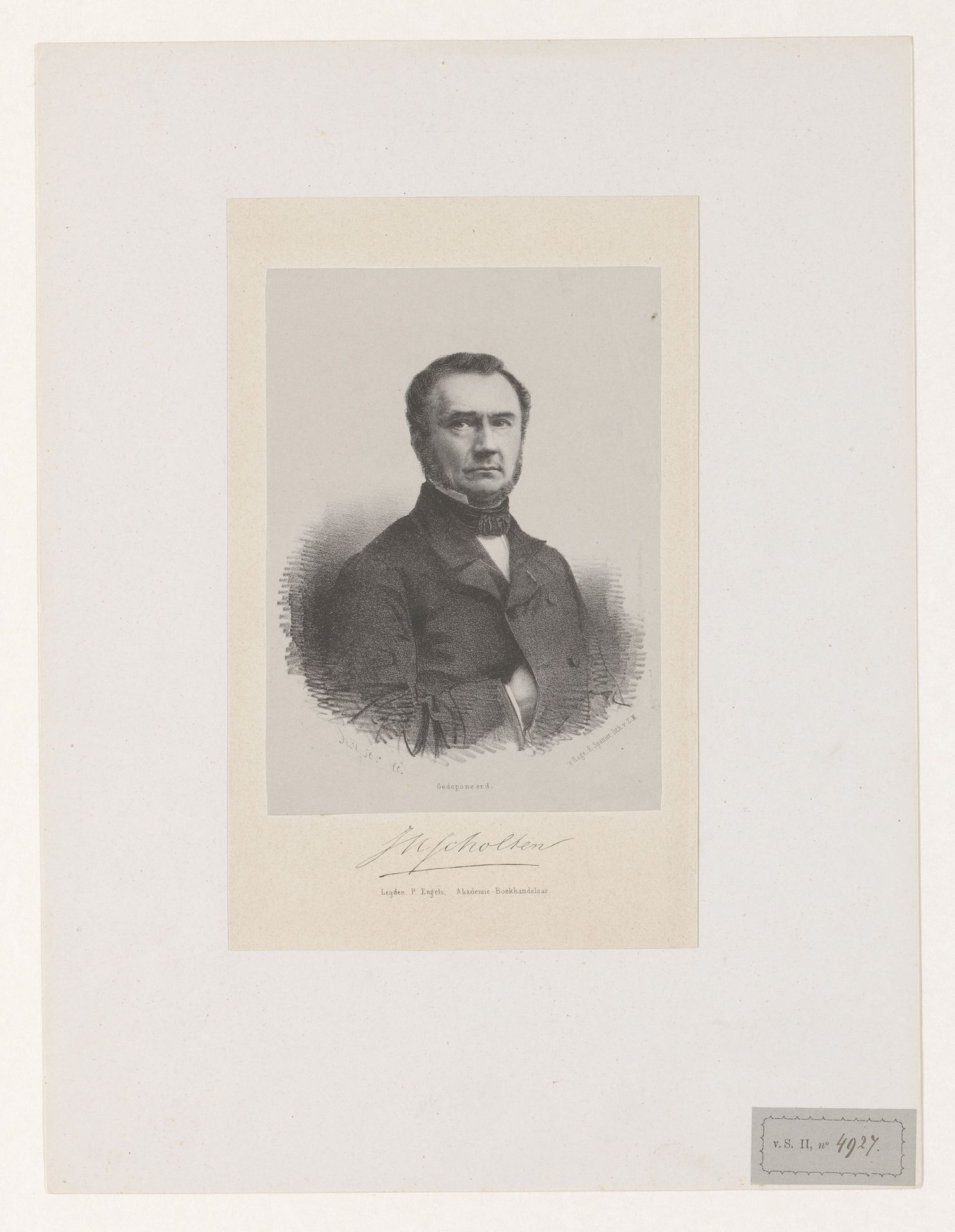 Portret van Johannes Henricus Scholten by Jacob Hendrik Swijser