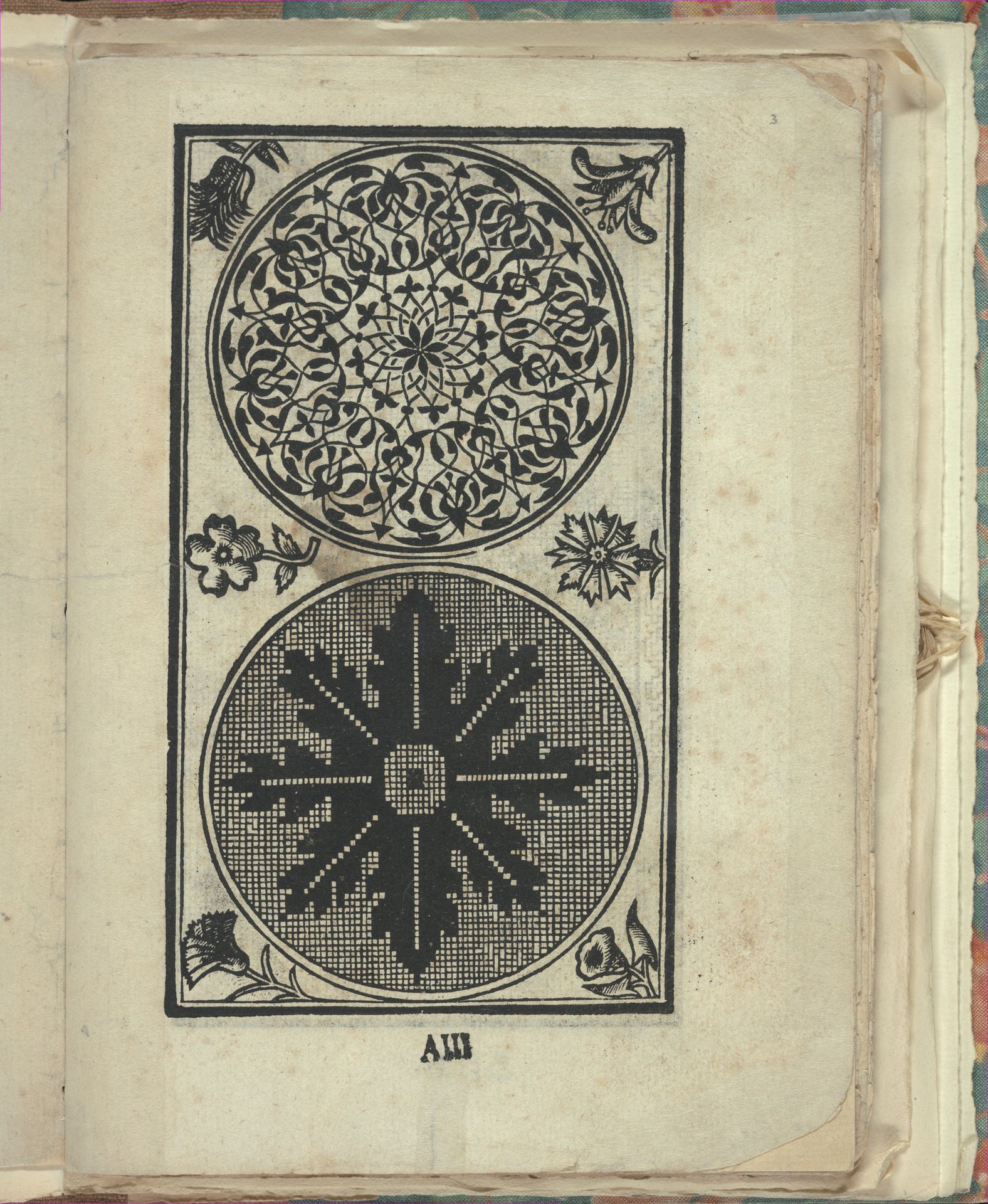 Opera Nova Universali intitulata Corona di racammi, page 3 (recto) by Giovanni Andrea Vavassore