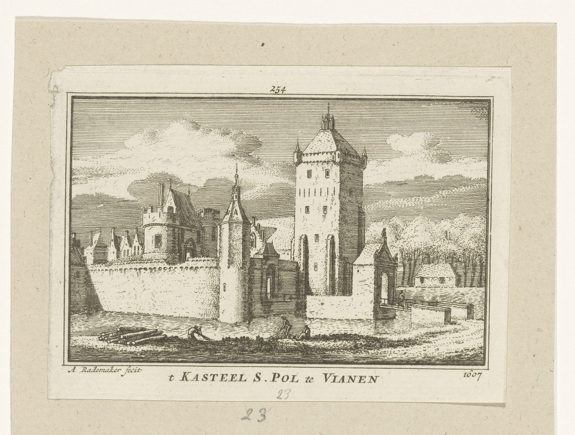 Gezicht op Kasteel Batestein, 1607 by Abraham Rademaker