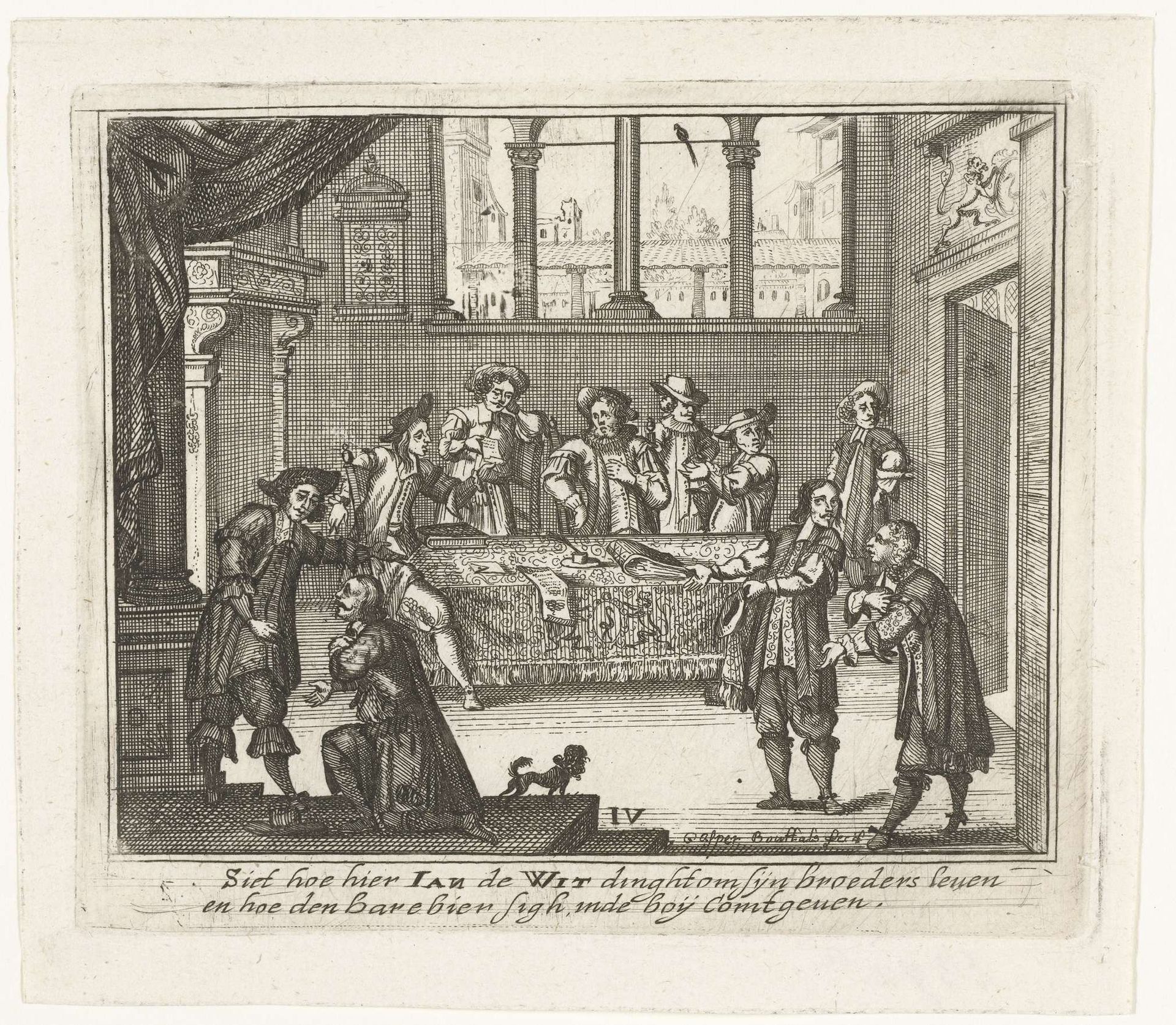 Johan de Witt pleit voor zijn broer, 1672 by Gaspar Bouttats