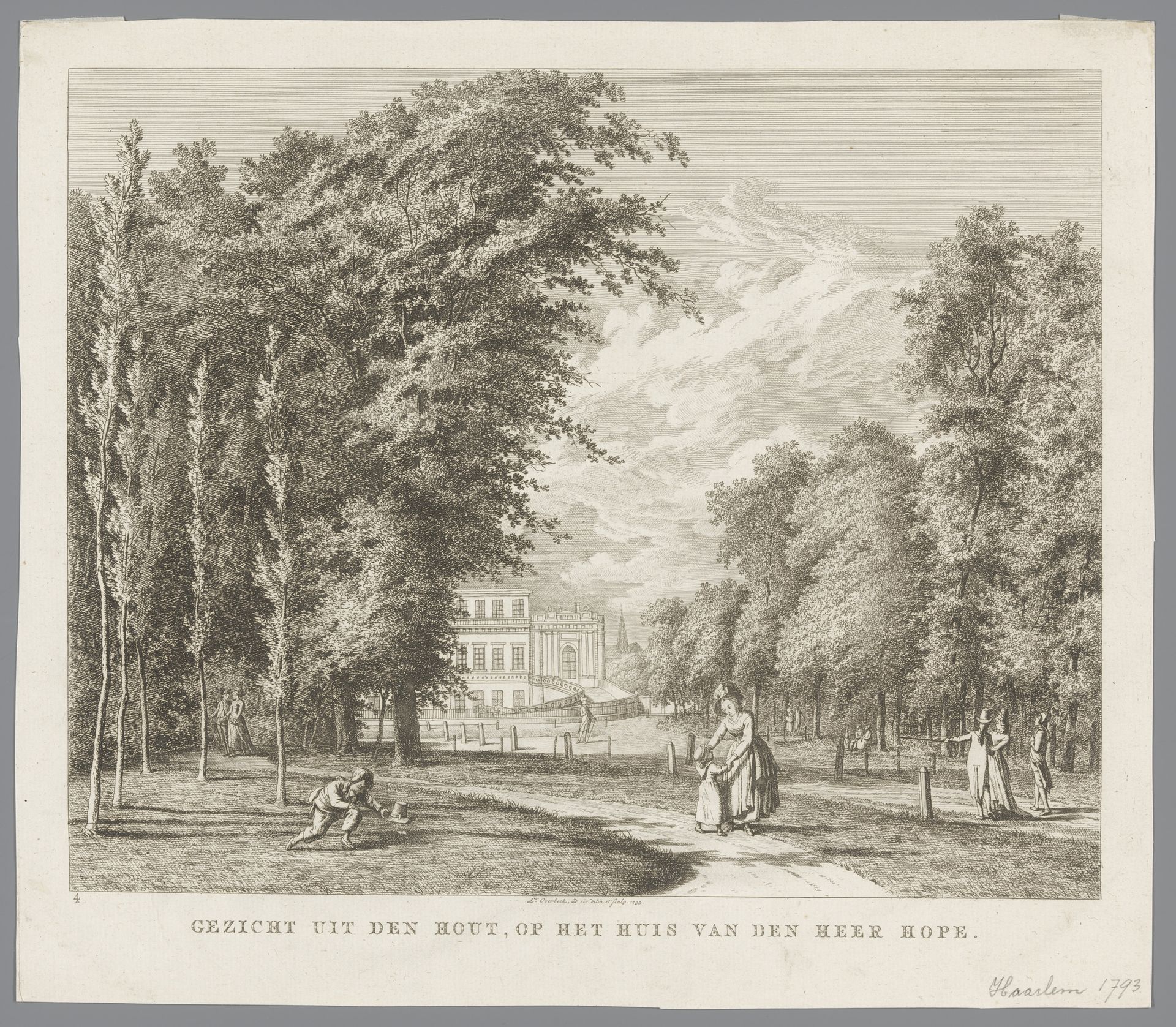Gezicht op Paviljoen Welgelegen in de Haarlemmerhout in Haarlem by Leendert Overbeek