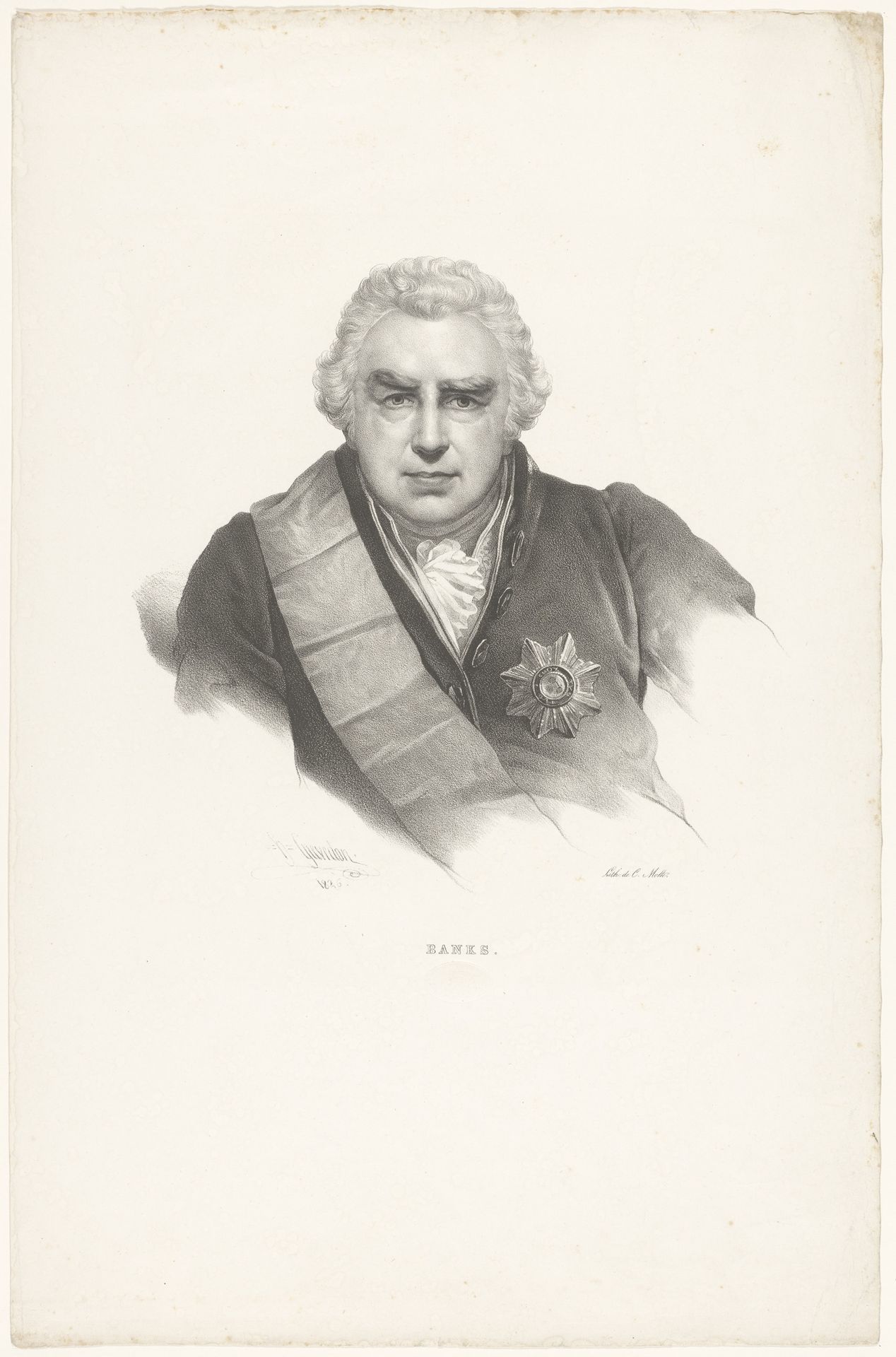 Portret van Joseph Banks by Henri Grevedon