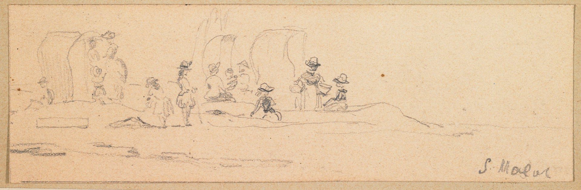 Beach Scene at Saint Malo by Attributed to Eugène-Louis Boudin