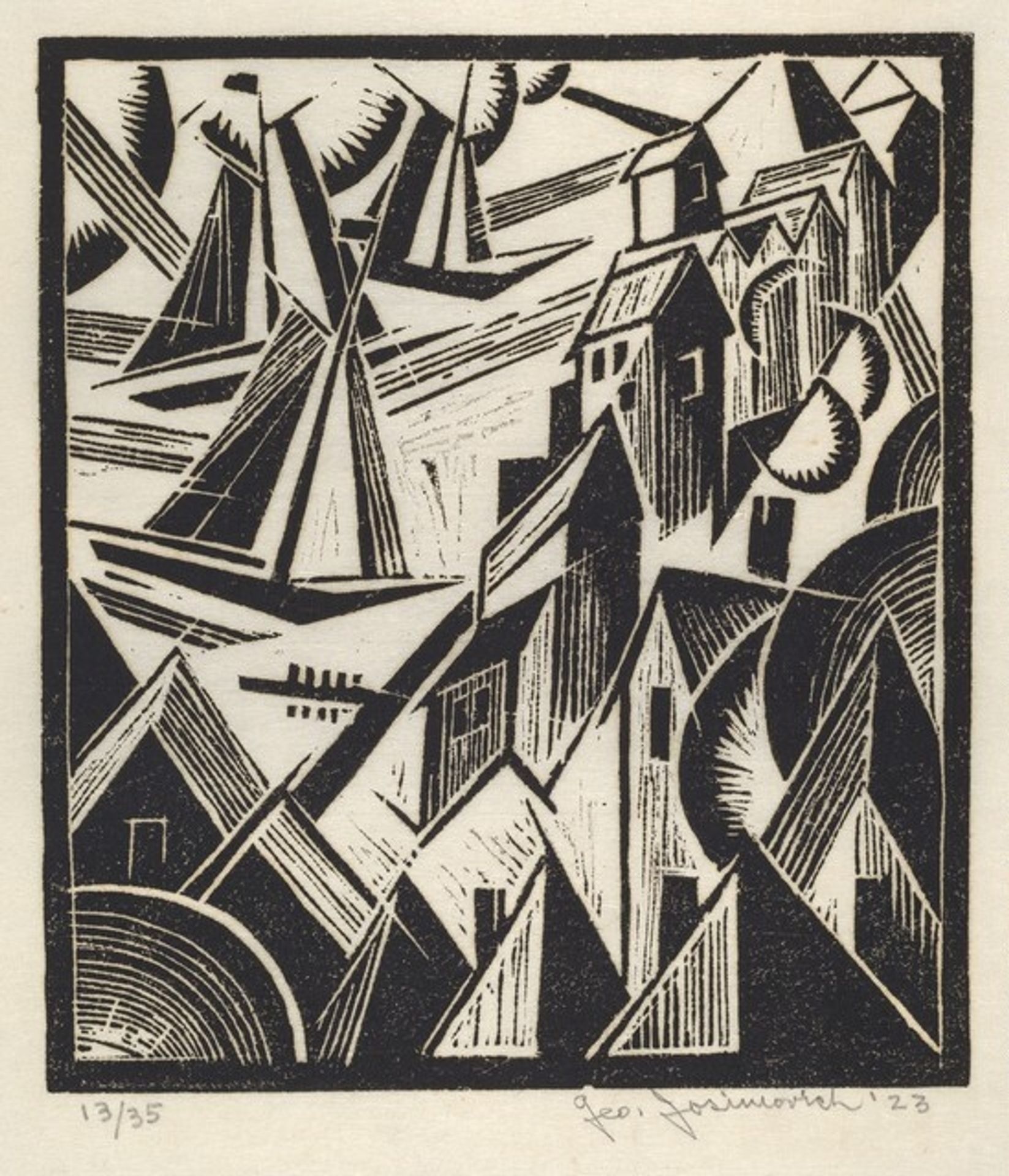 Untitled (Sailboats) by George Josimovich