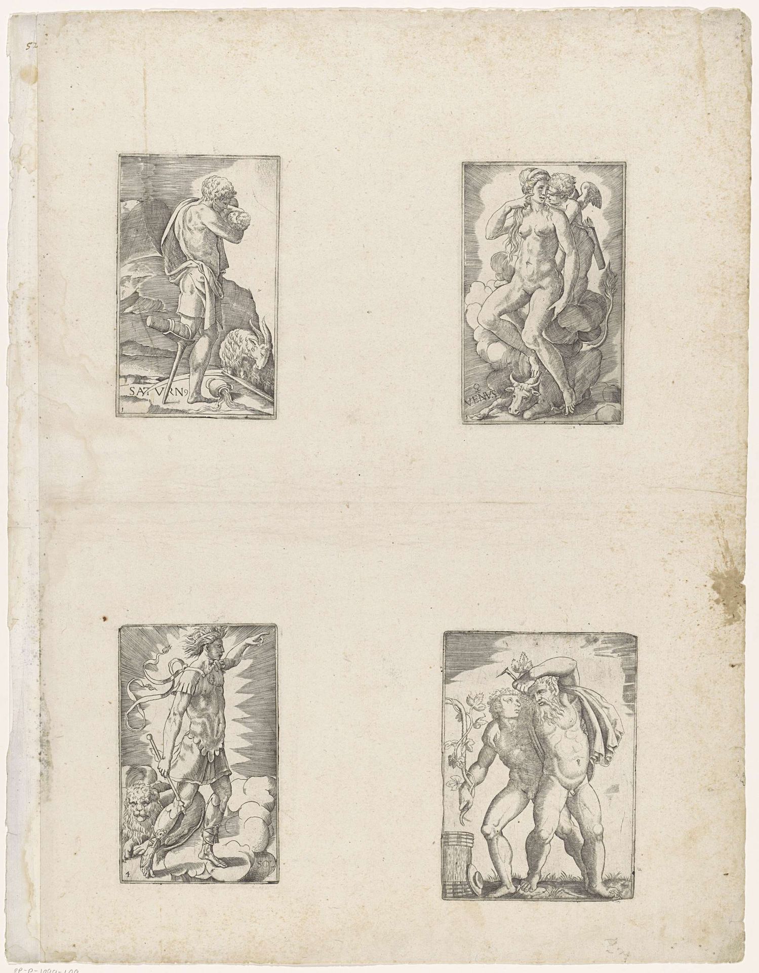 Saturnus / Venus / Sol by Giulio Bonasone