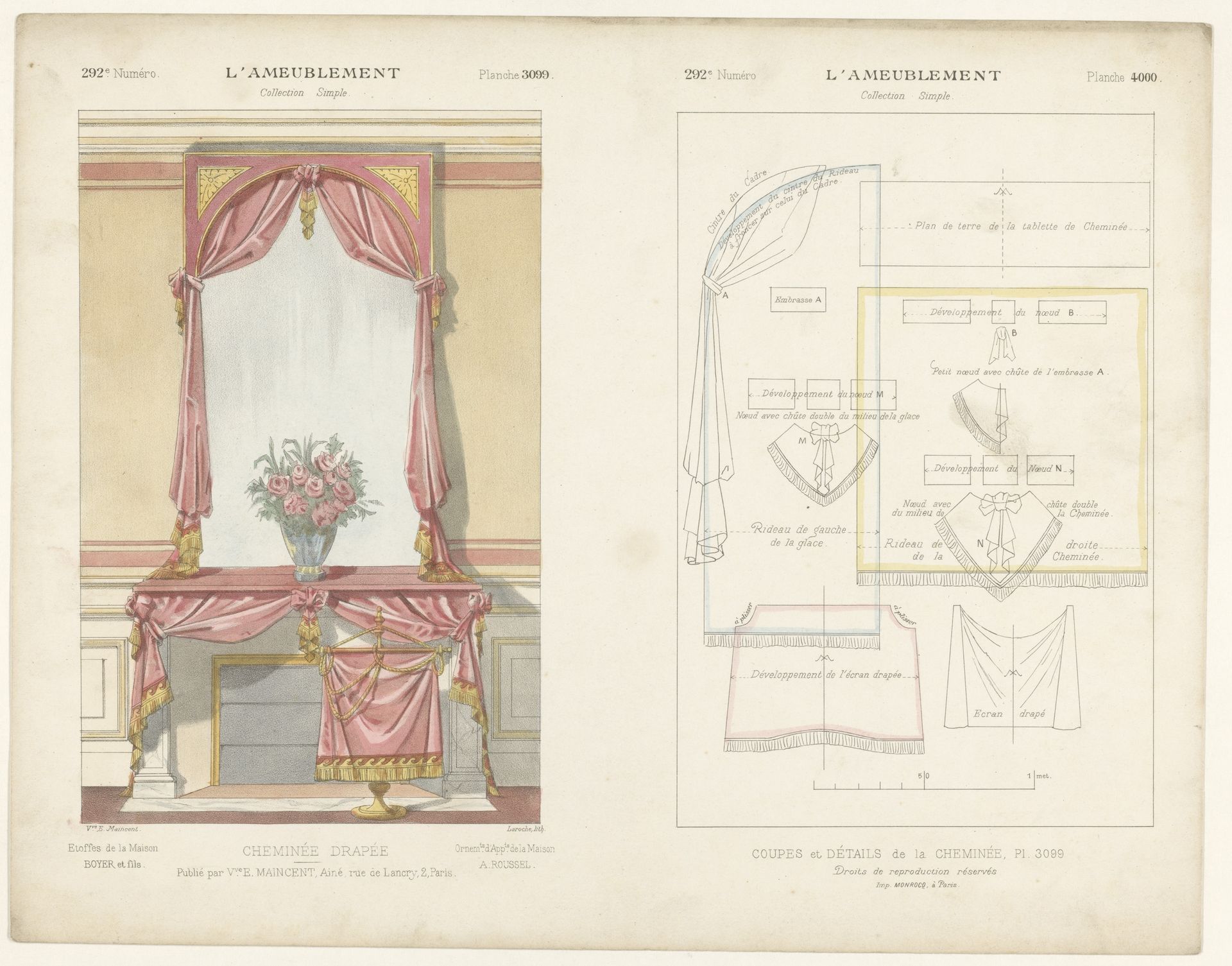 Schouw met draperieën by Léon Laroche
