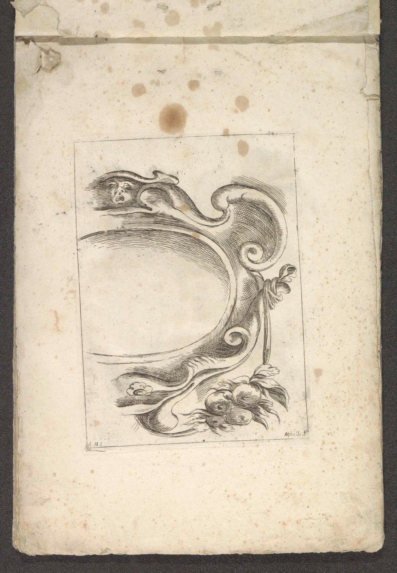 Rechterhelft van een cartouche by Giuseppe Maria Mitelli