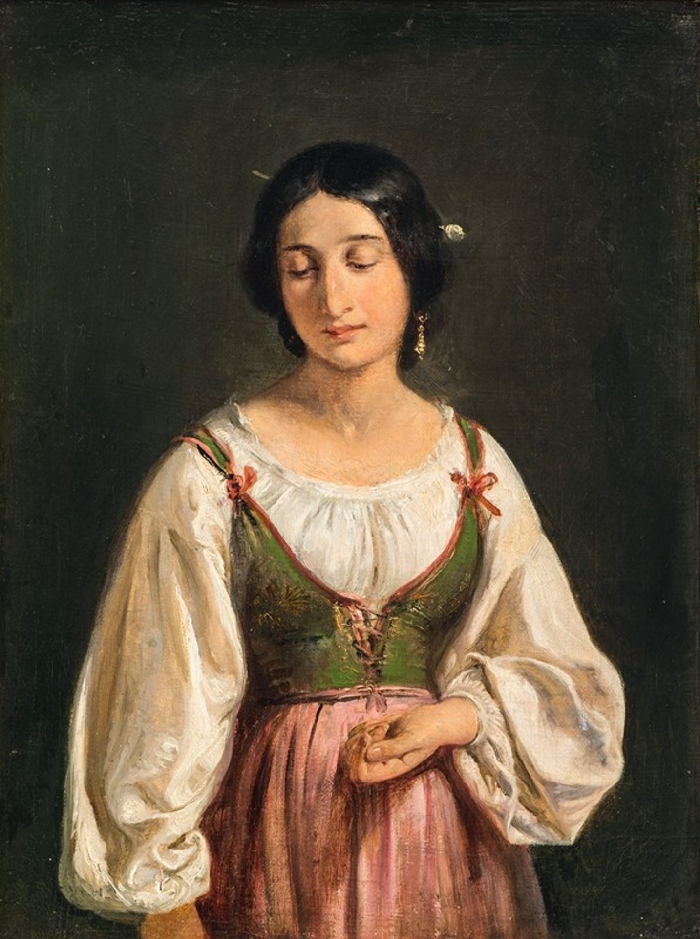 Standing Italian Woman. Study for A Goatherd Selling Milk by Wilhelm Marstrand