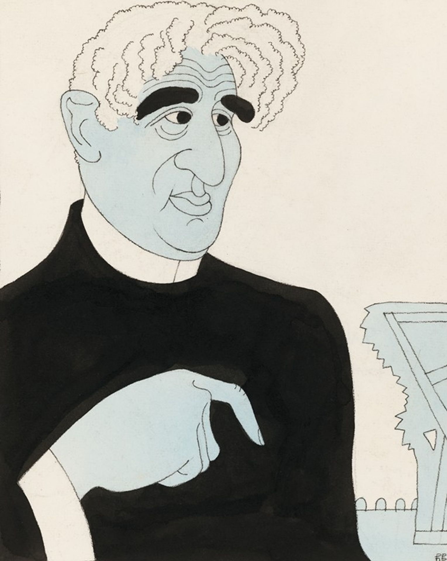 David Belasco by Ralph Barton