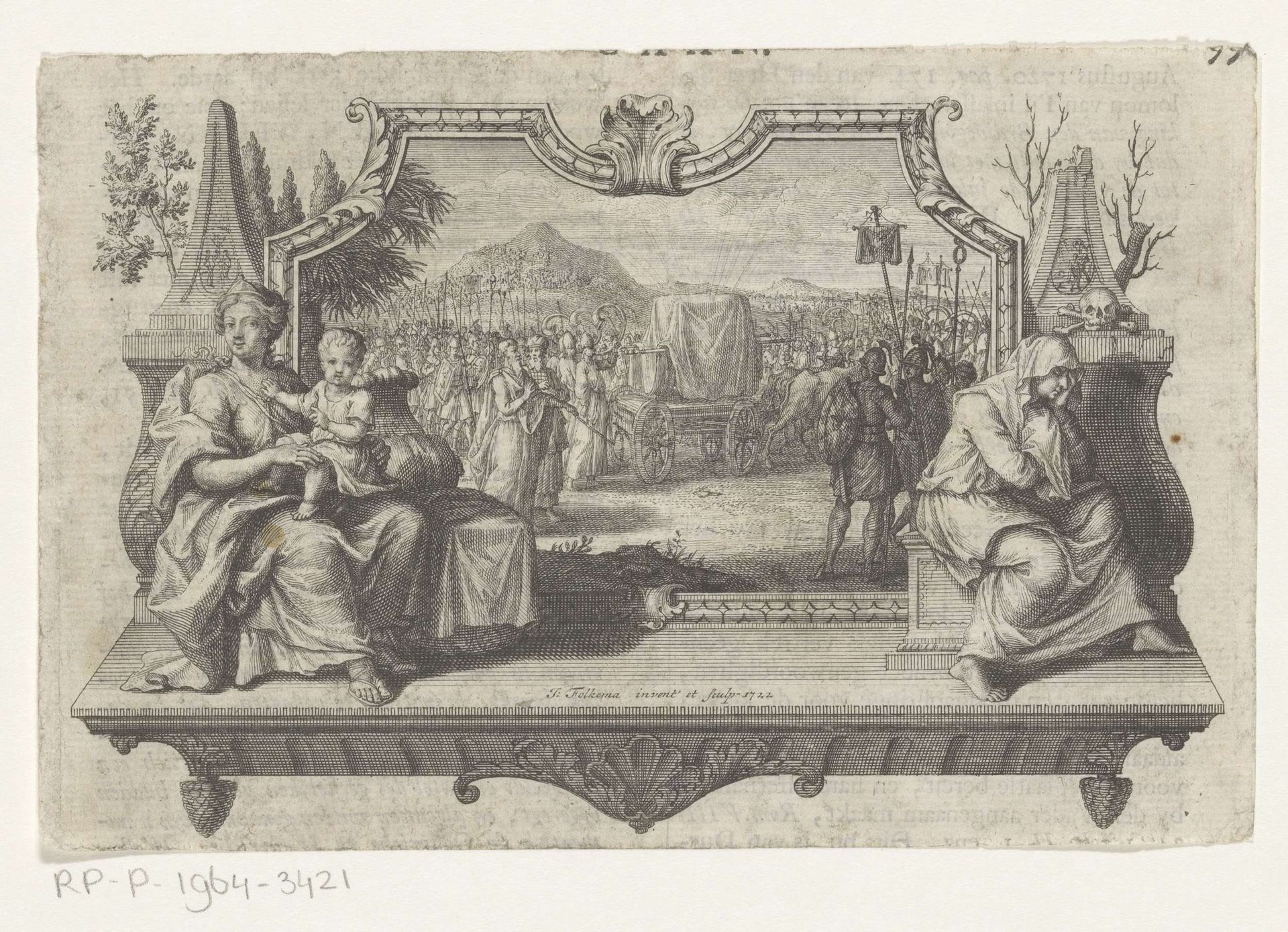 Transport van de Ark van het verbond by Jacob Folkema