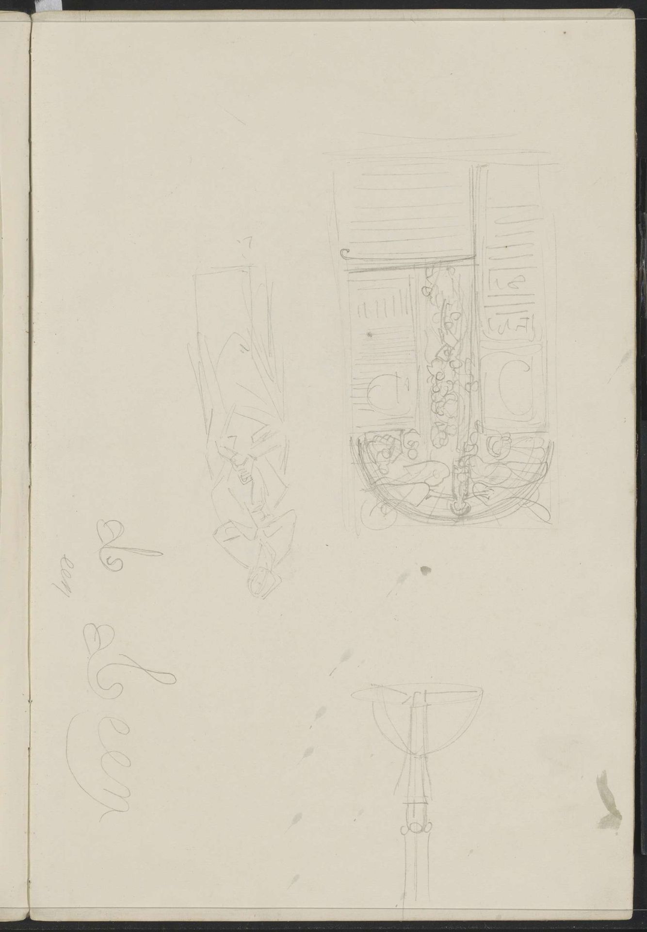 Ontwerpen voor letters en een hanglamp by Carel Adolph Lion Cachet