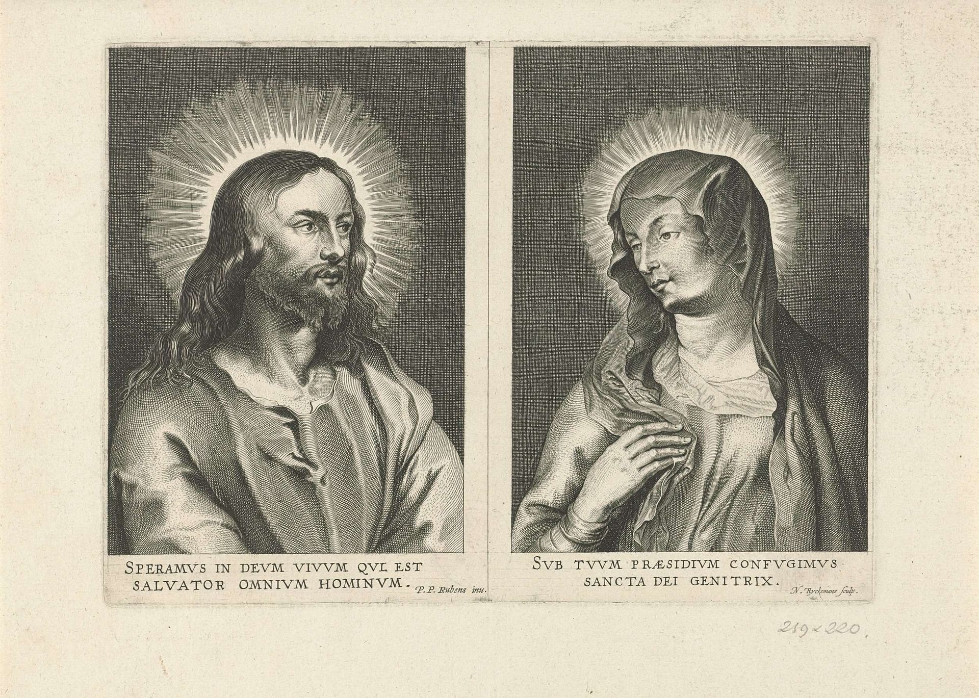 Buste van Christus en Maria by Nicolaes Ryckmans