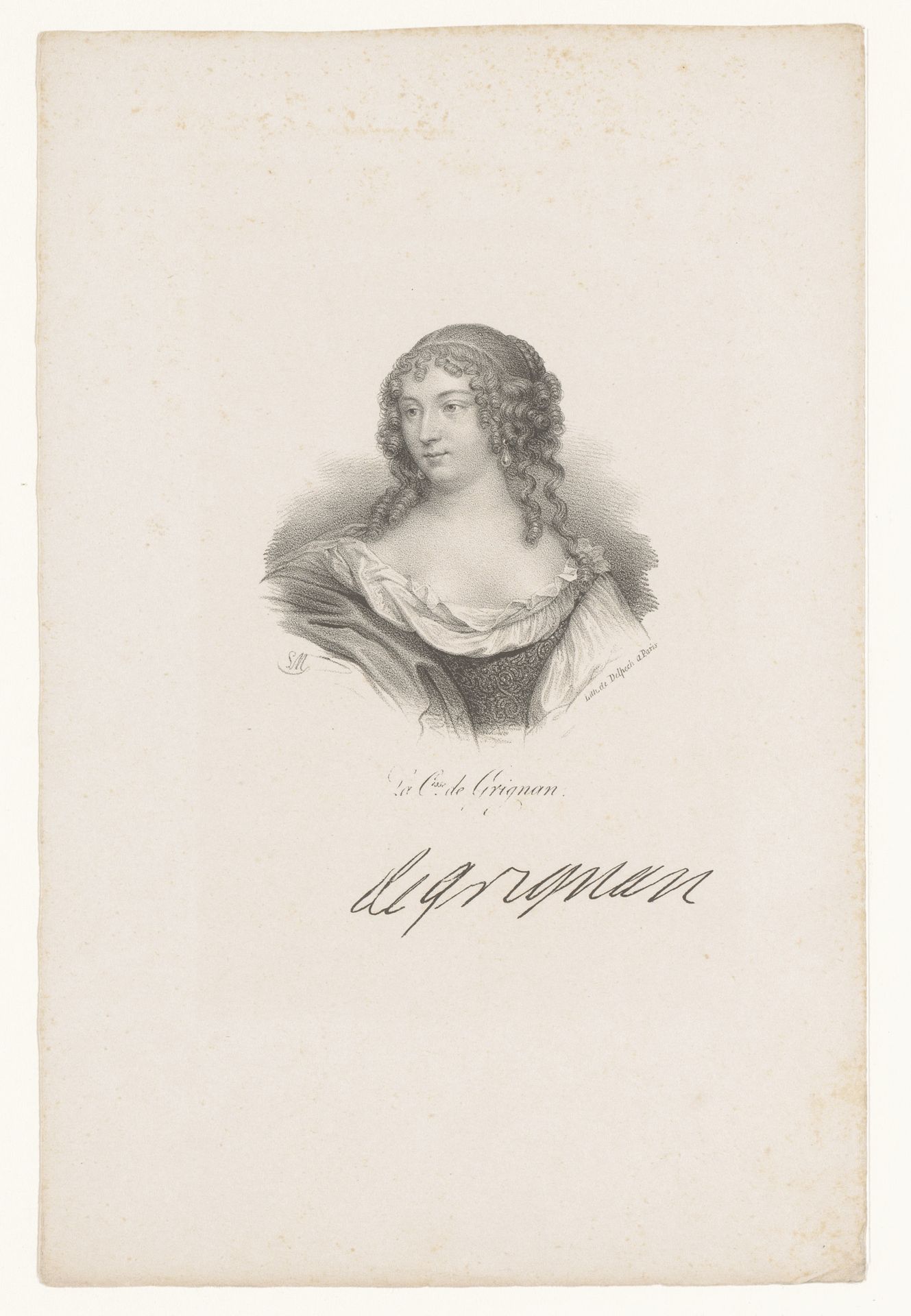Portret van Françoise-Marguerite de Sévigné, gravin van Grignan by Nicolas Maurin