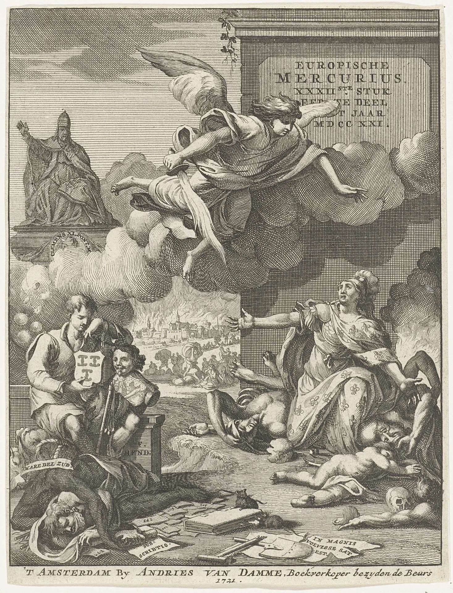 Titelpagina voor de Europische Mercurius van 1721 by Anonymous