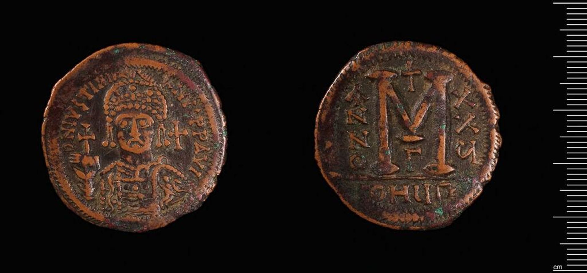 Follis of Justinian I, Antioch by Justinian I