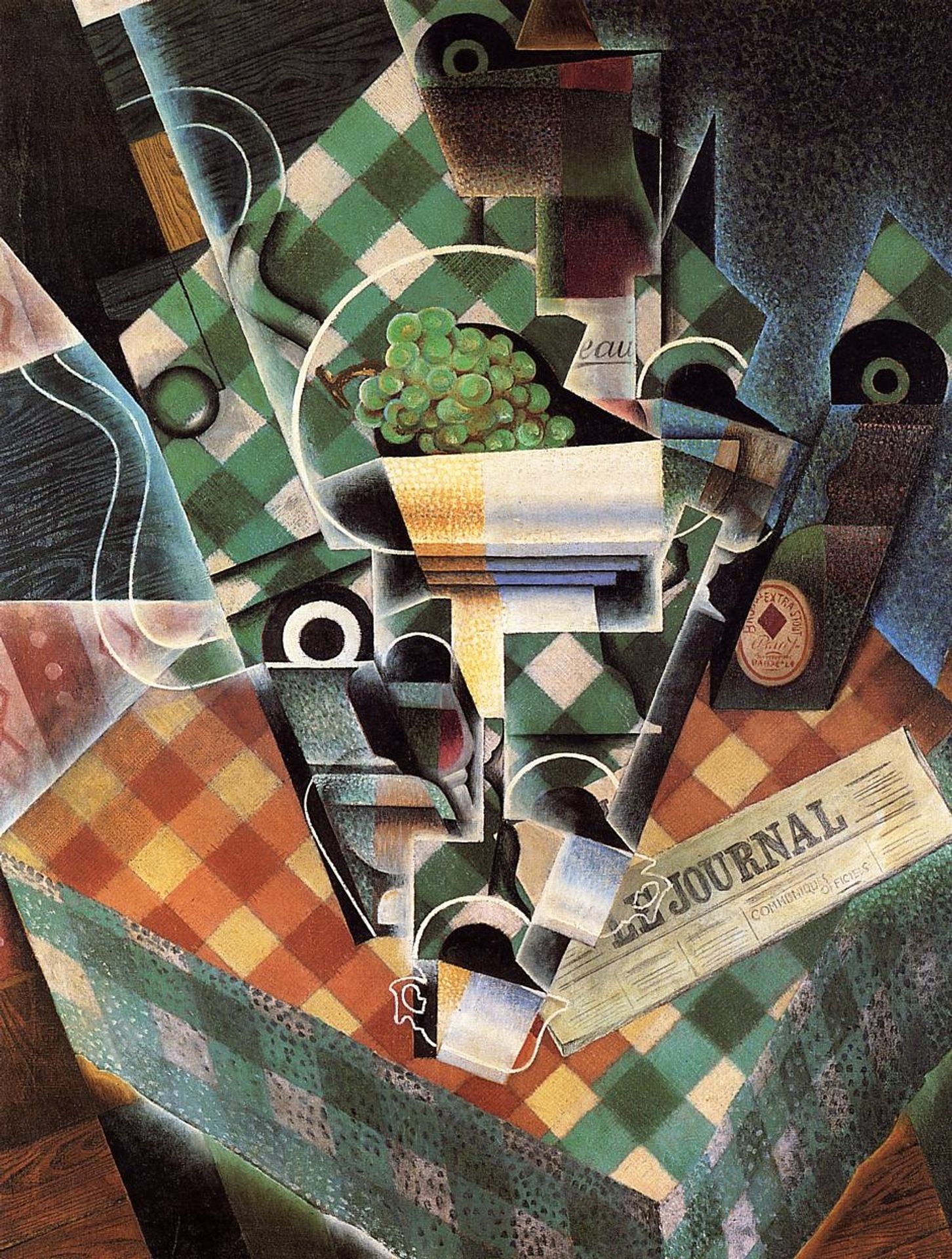 Still Life with Checked Tablecloth by Juan Gris