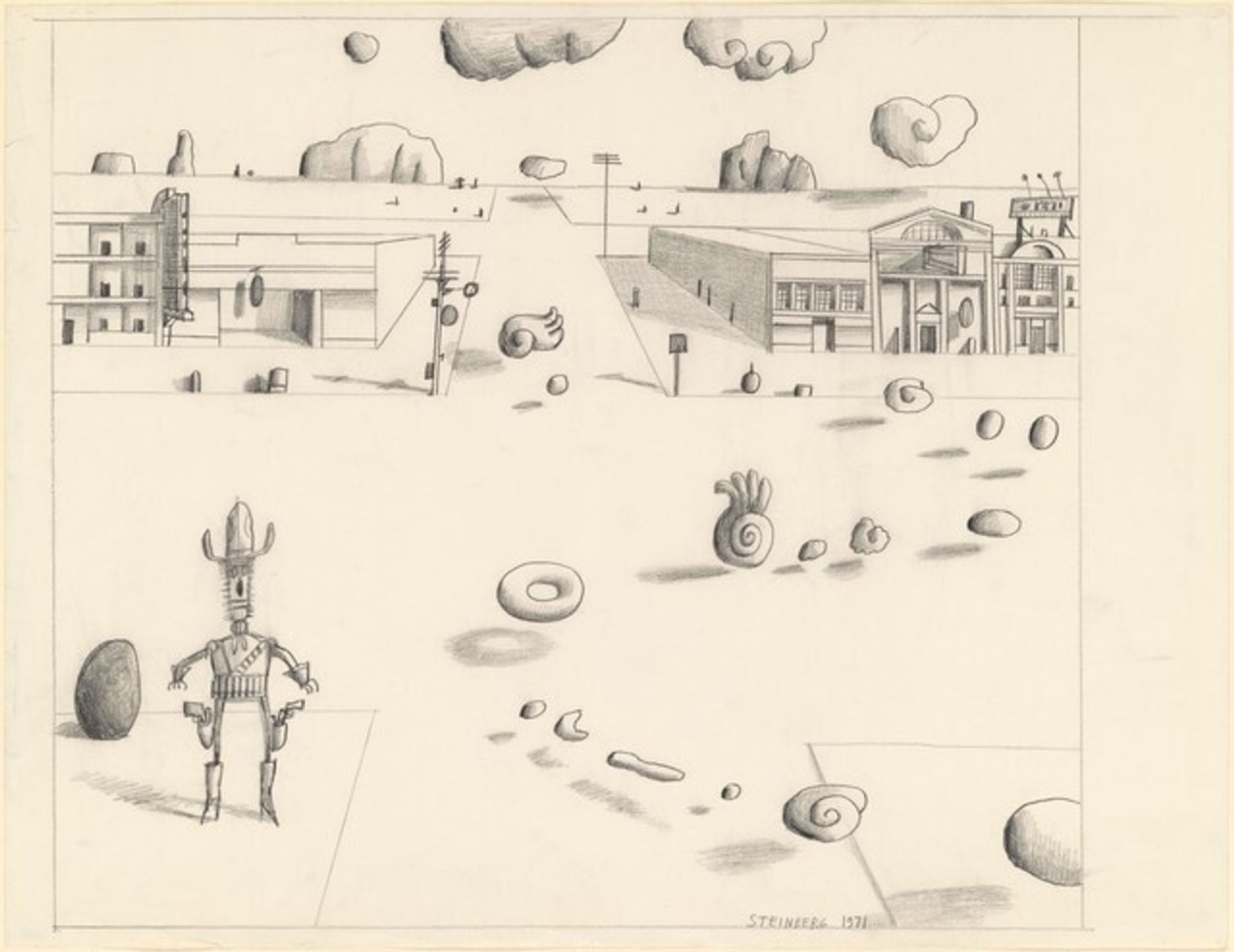 Untitled (Ghost Town) by Saul Steinberg