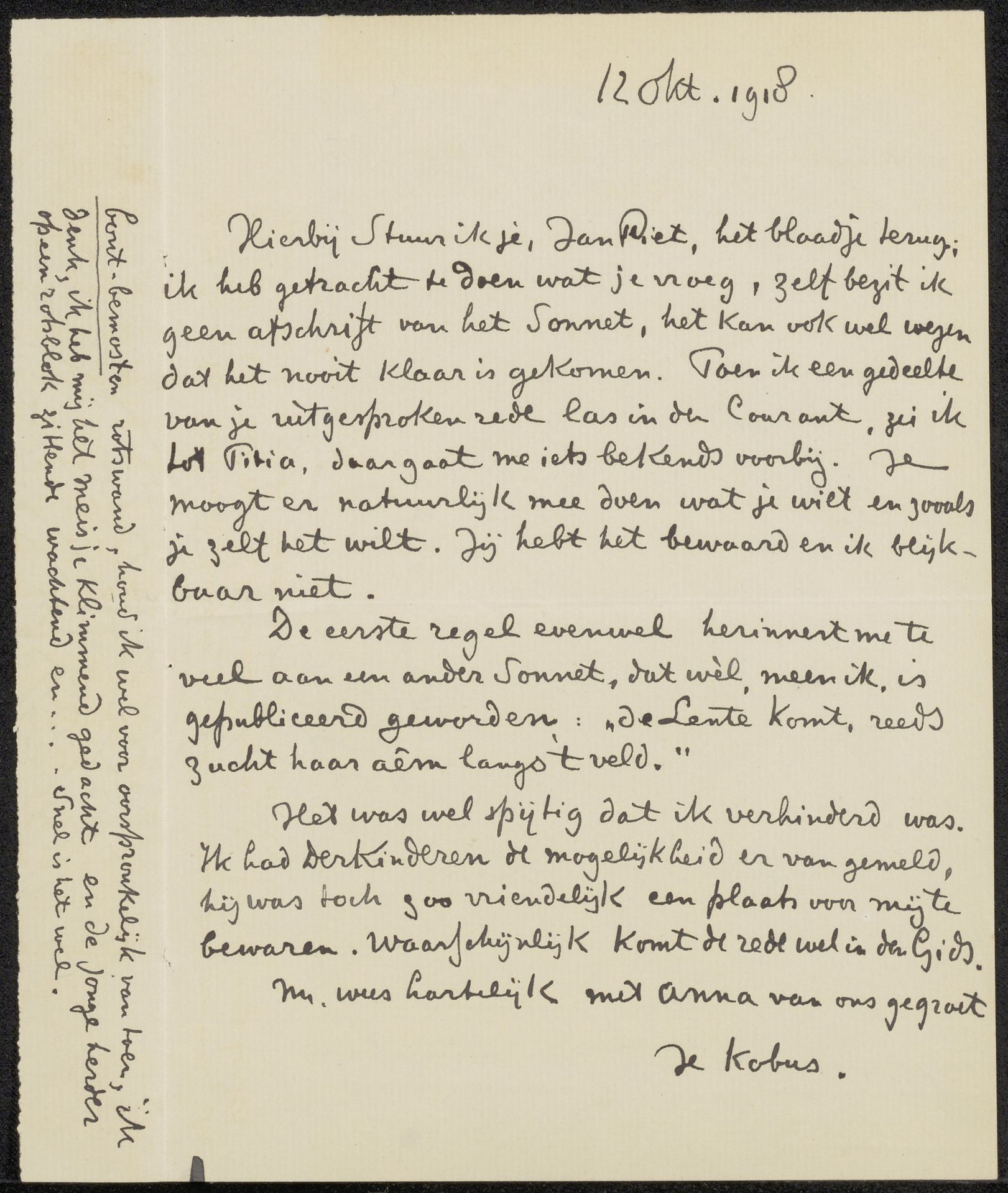 Brief aan Jan Veth by Jac van Looij
