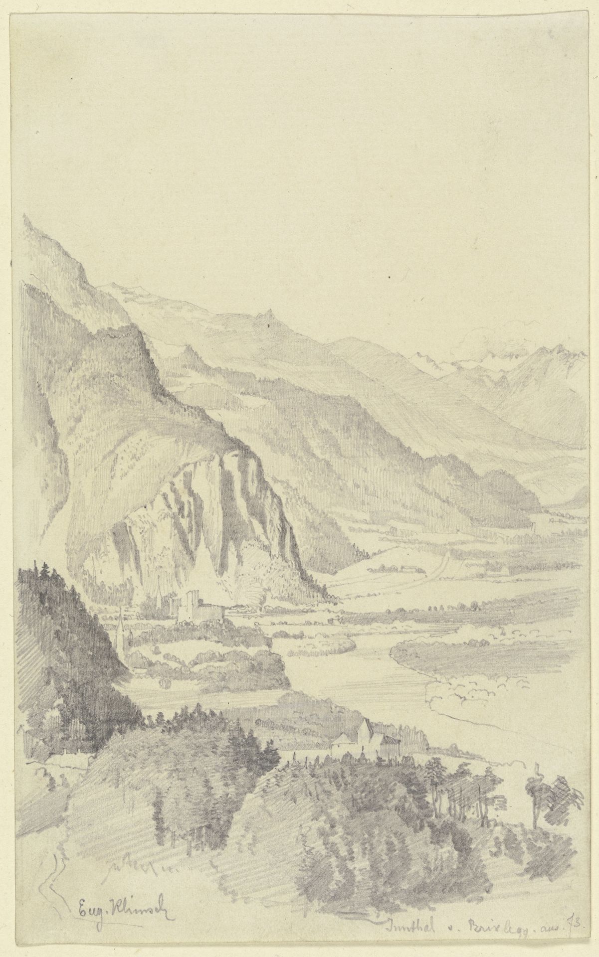 Innthal von Brixlegg aus gesehen by Eugen Klimsch