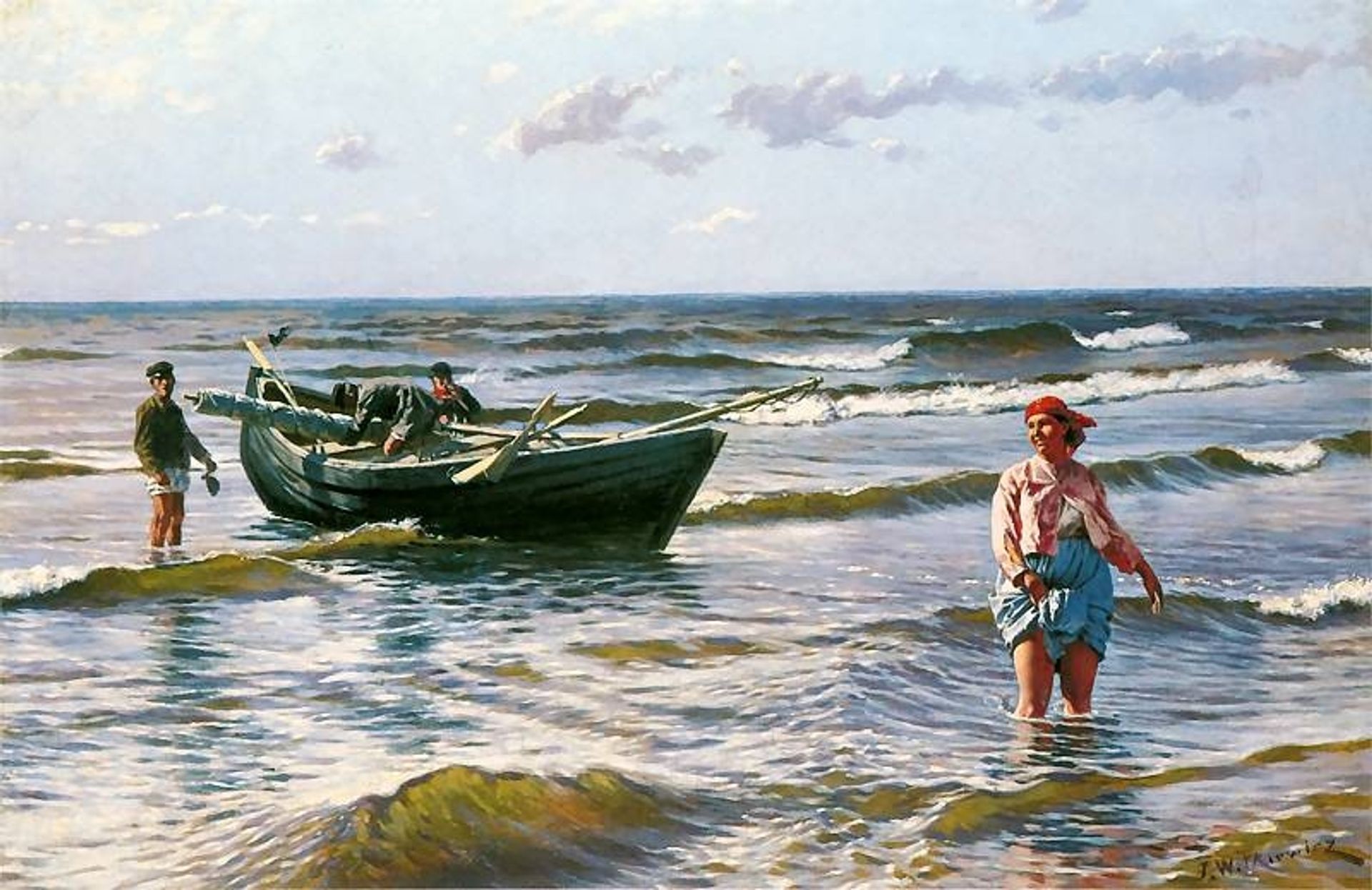 return from fishing by Stanisław Ignacy Witkiewicz